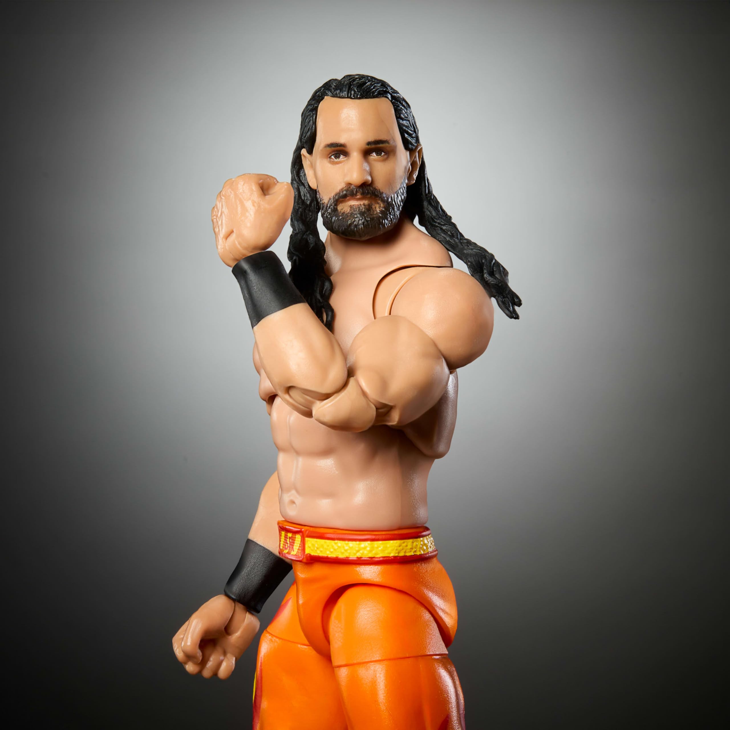 Mattel WWE Ultimate Collectible Seth Rollins Action Figure Set with Interchangeable Accessories, Extra Heads and Interchangeable Hands, HVV71