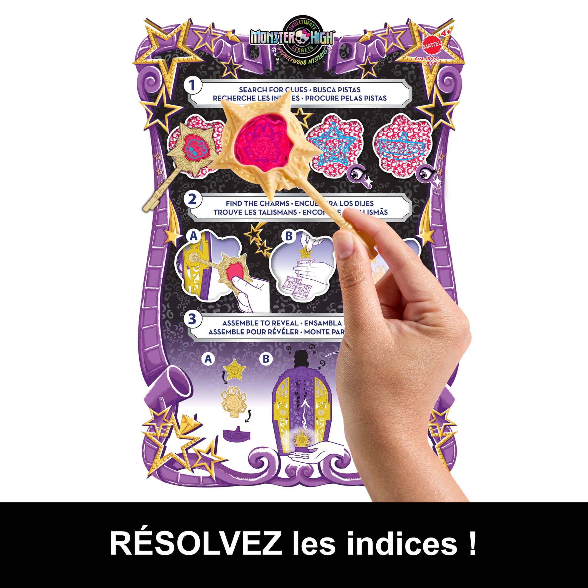 Monster High Monstrous Secrets Clawdeen Wolf Hauntlywood Mystery Playset with doll, dressing room and over 19 glamorous surprises, including doll clothes, JBG80