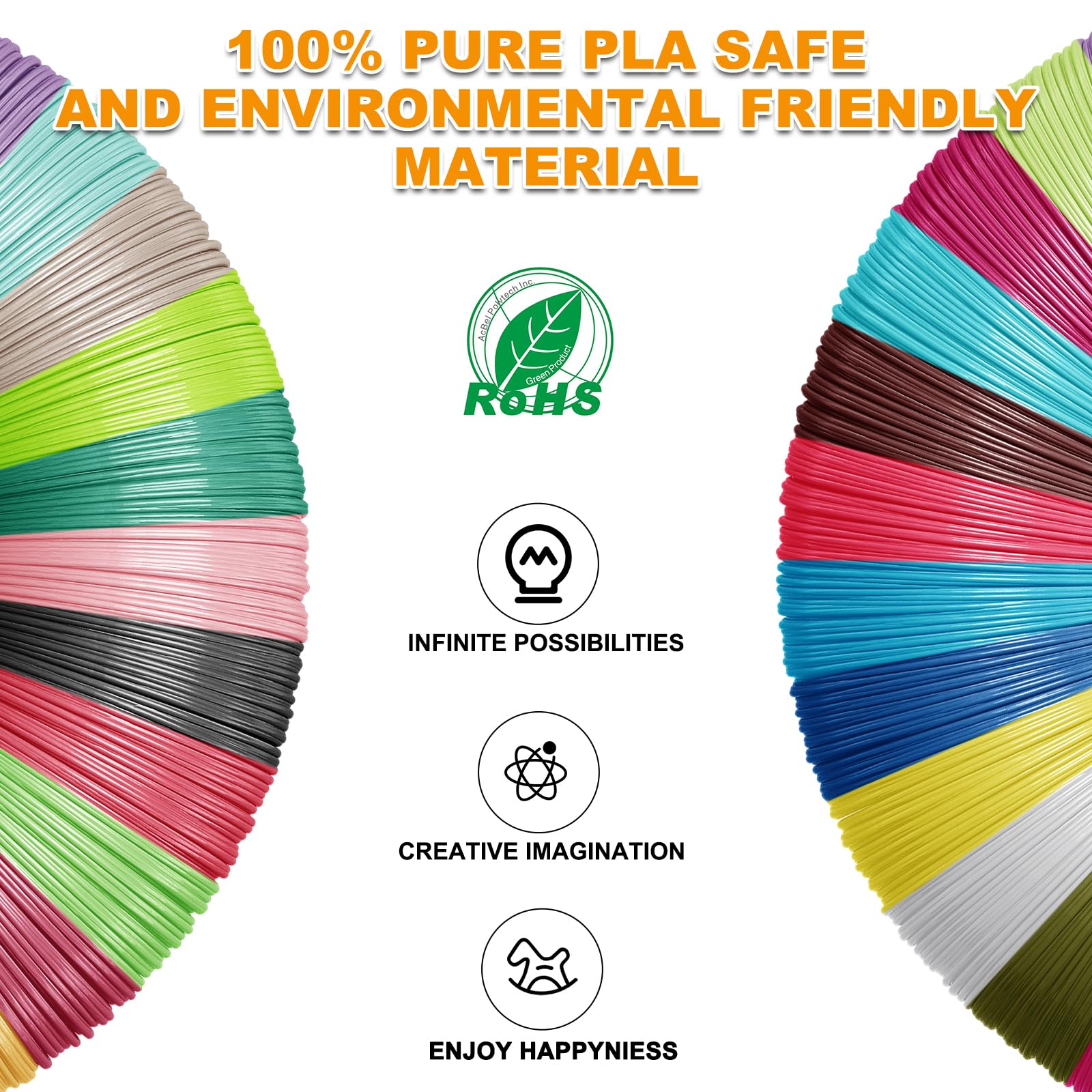 Yungden Filament Stylo 3D, 30 Couleurs 1,75MM Recharge 3D Pen Filament