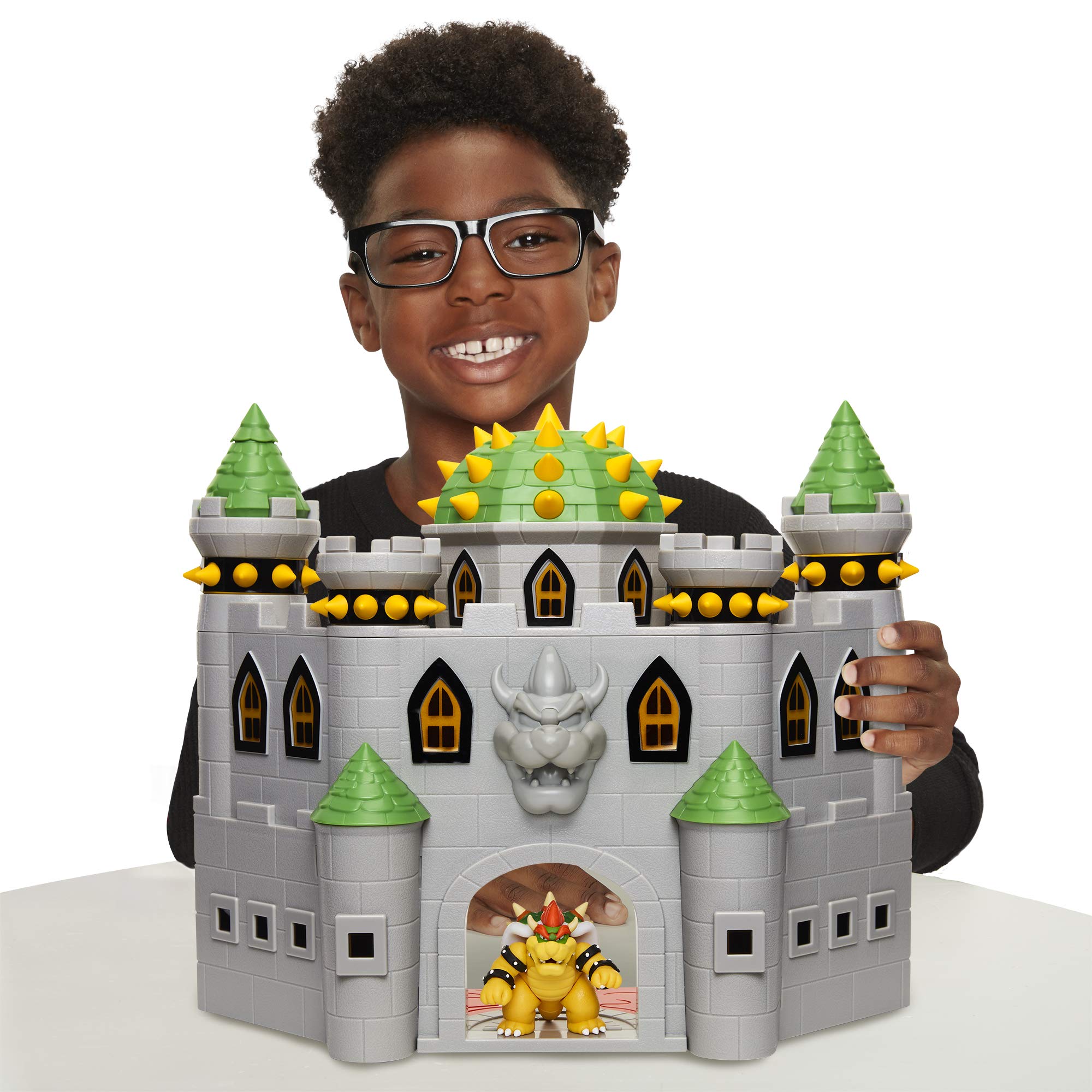 Super Mario - Bowser's Castle - Officially Licensed Super Mario Nintendo Product - Bowser Figures Included - Sound Effects - Mario Music - Interactive Pieces - Deluxe Playset - Ages 3+