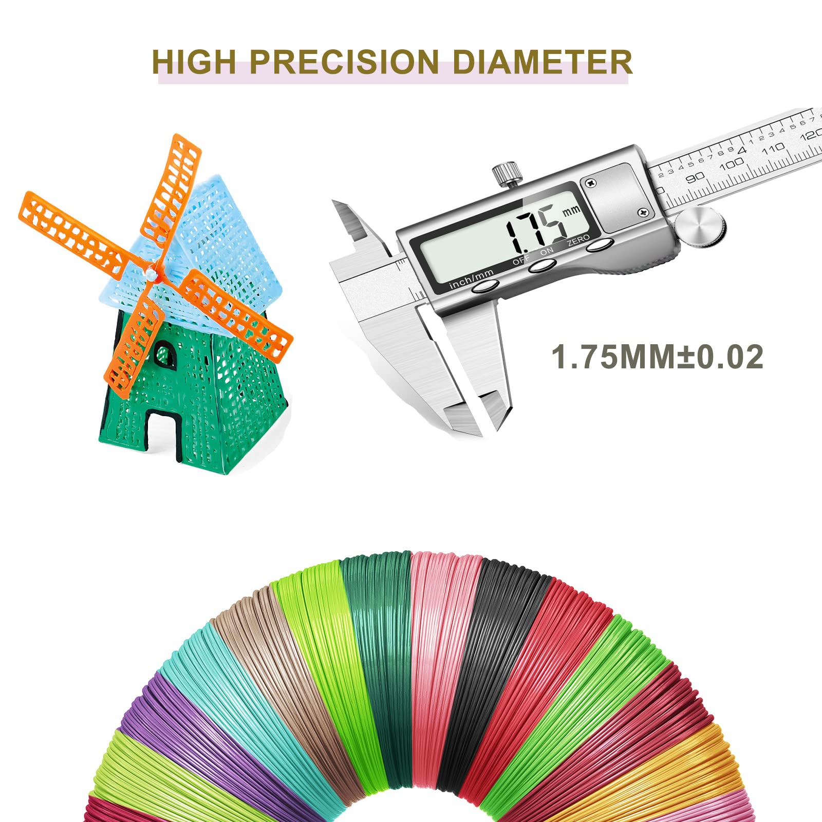 Yungden Filament Stylo 3D, 30 Couleurs 1,75MM Recharge 3D Pen Filament