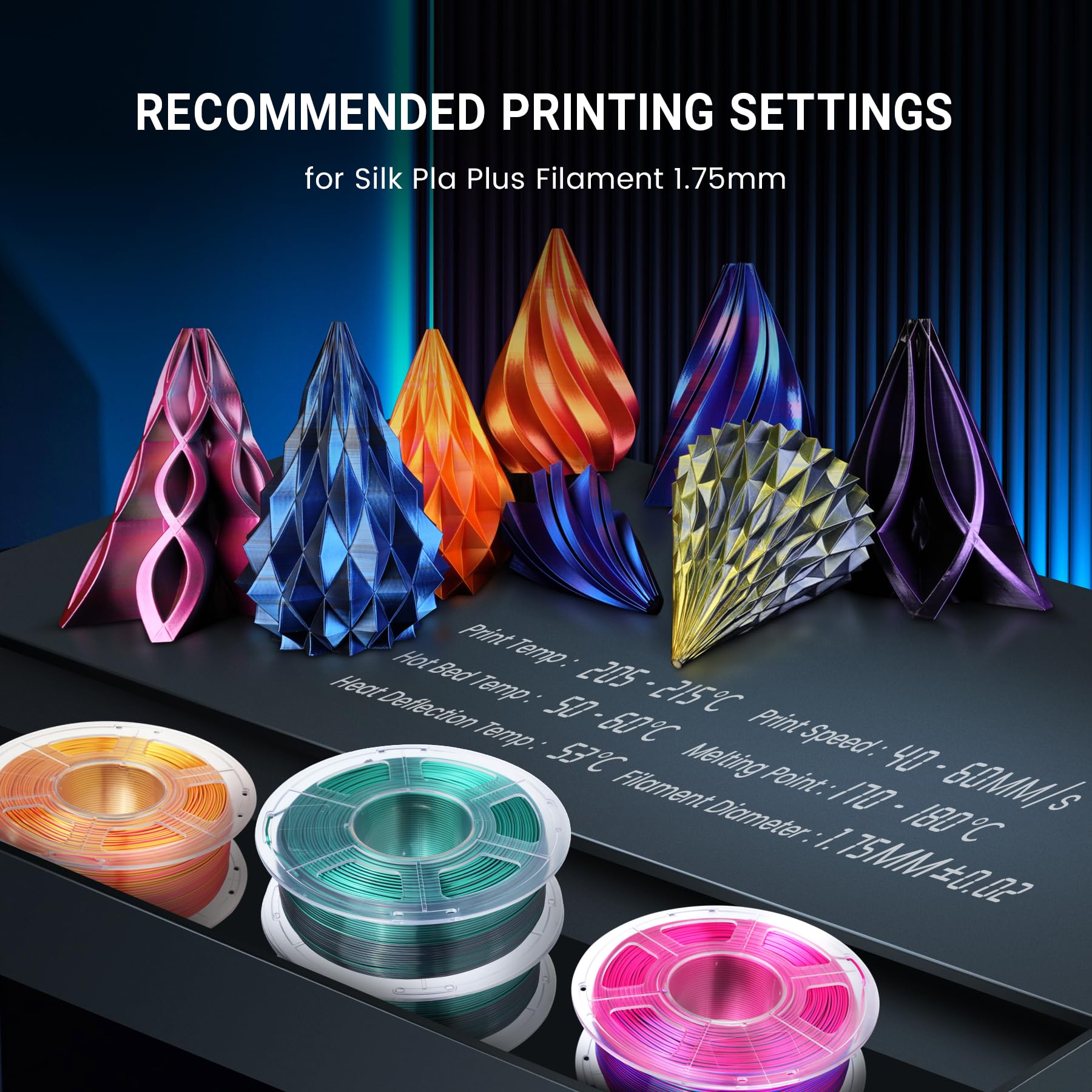 SUNLU Silk PLA Plus Filament d'imprimante 3D