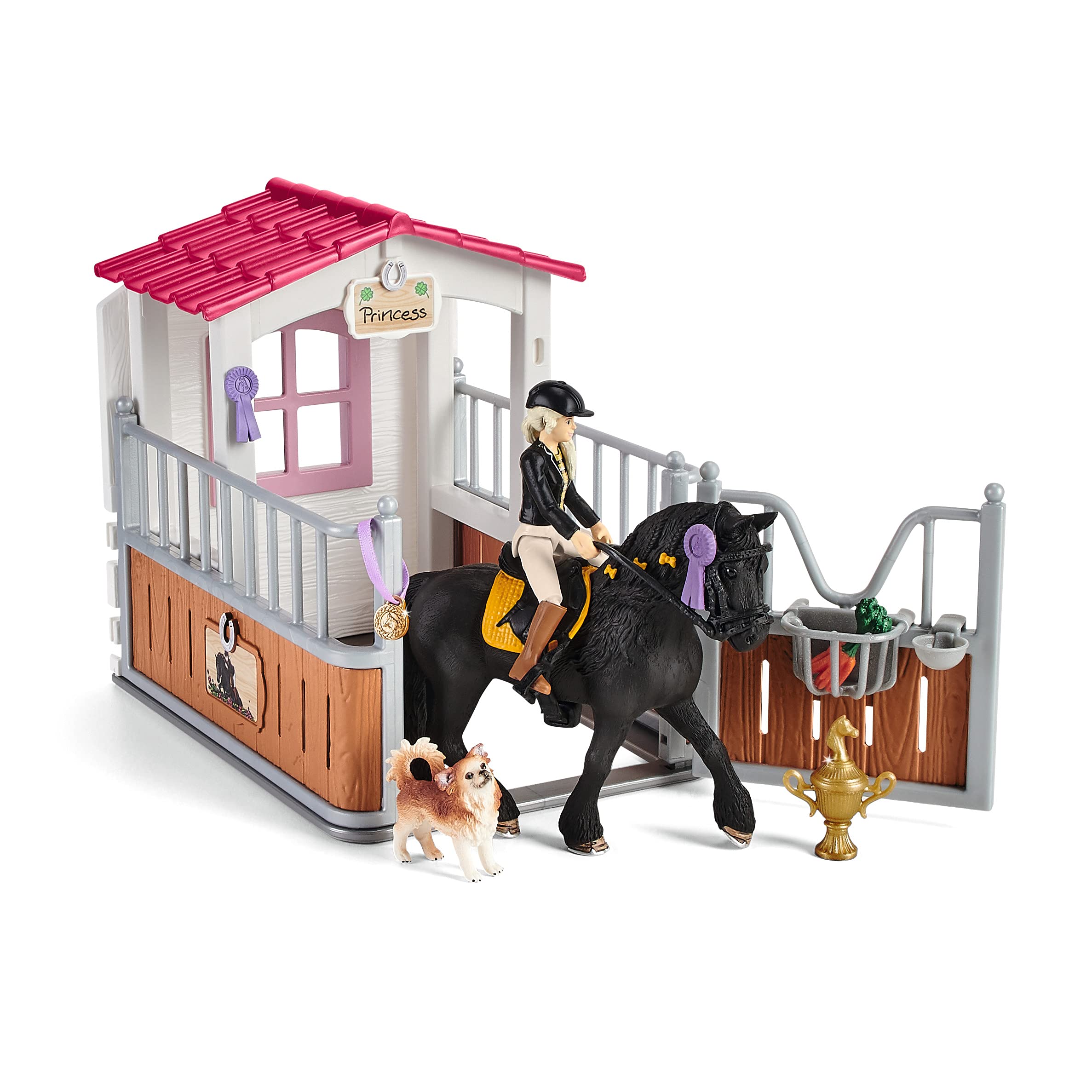 Schleich 42437 Horse Club - Stable with Tori and Princess, Stable Extension with 26 Pieces Included Including 1 Horse, Figurine Set for Children Ages 5 and Up
