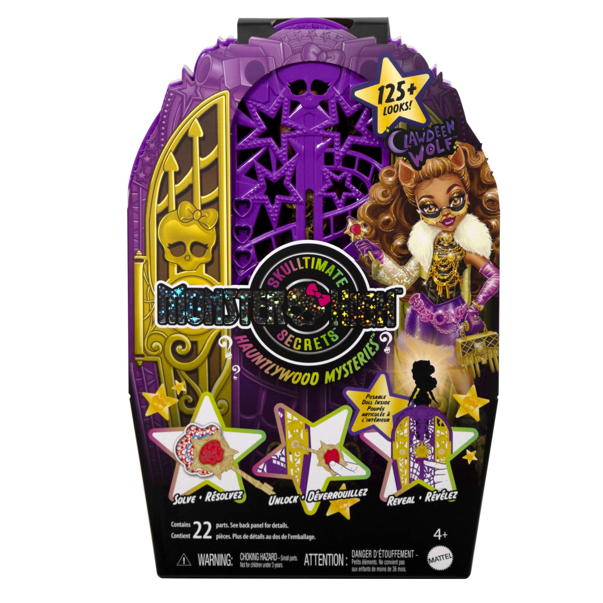 Monster High Monstrous Secrets Clawdeen Wolf Hauntlywood Mystery Playset with doll, dressing room and over 19 glamorous surprises, including doll clothes, JBG80