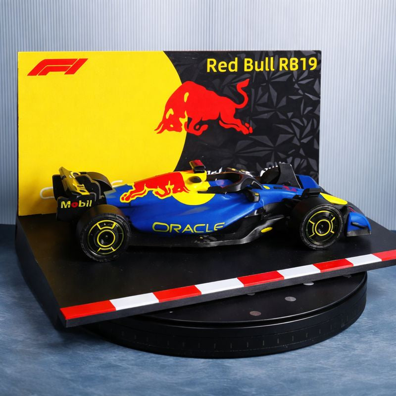 Voiture de course décorative en impression 3D avec socle