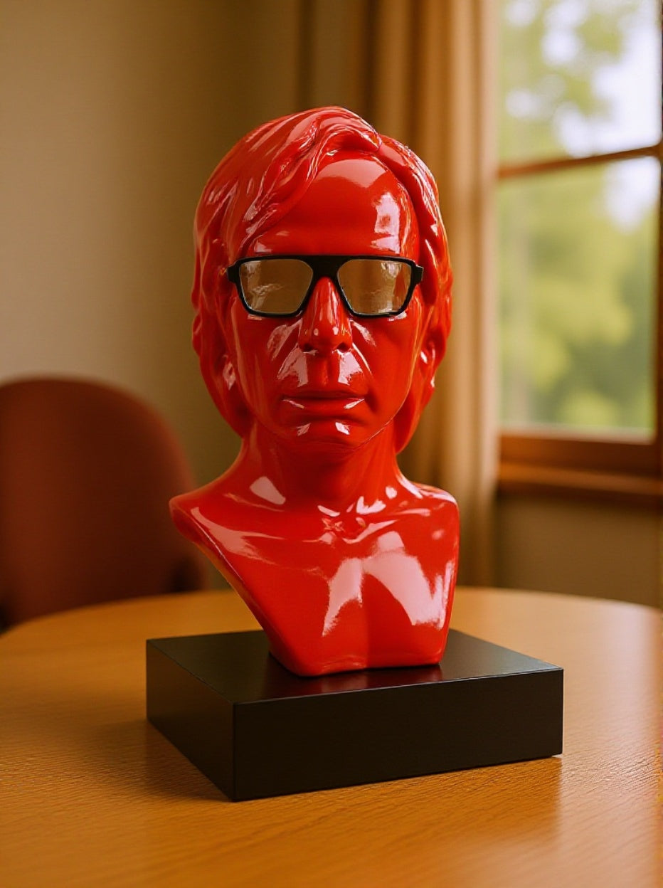 Buste 3D de Checco Zalone – 15 à 25 cm avec lunettes colorées ou buste uni