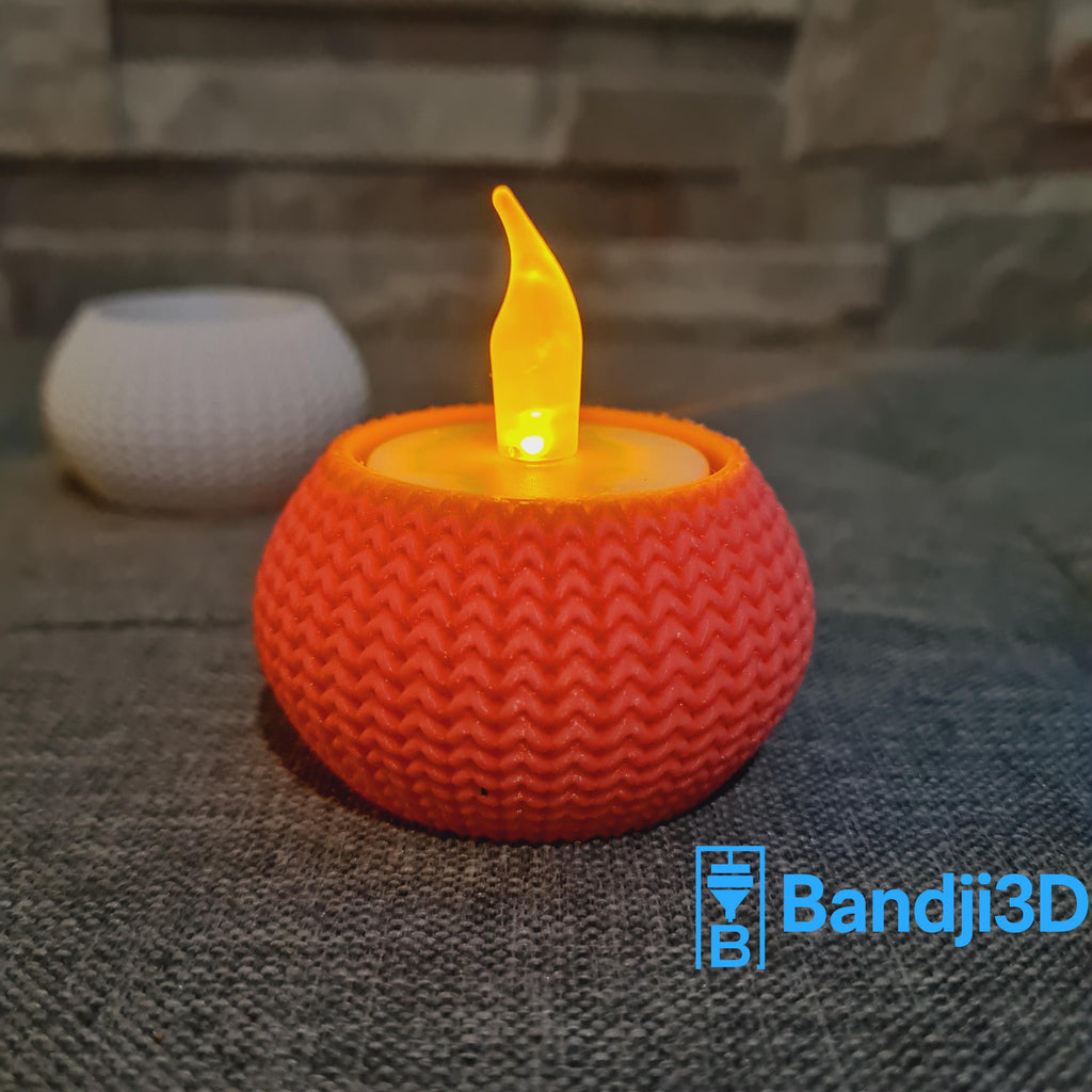 Porte-bougie 3D effet tricot – Bougeoir Déco Cosy & Cadeau Original | Bandji3D Bandji3D