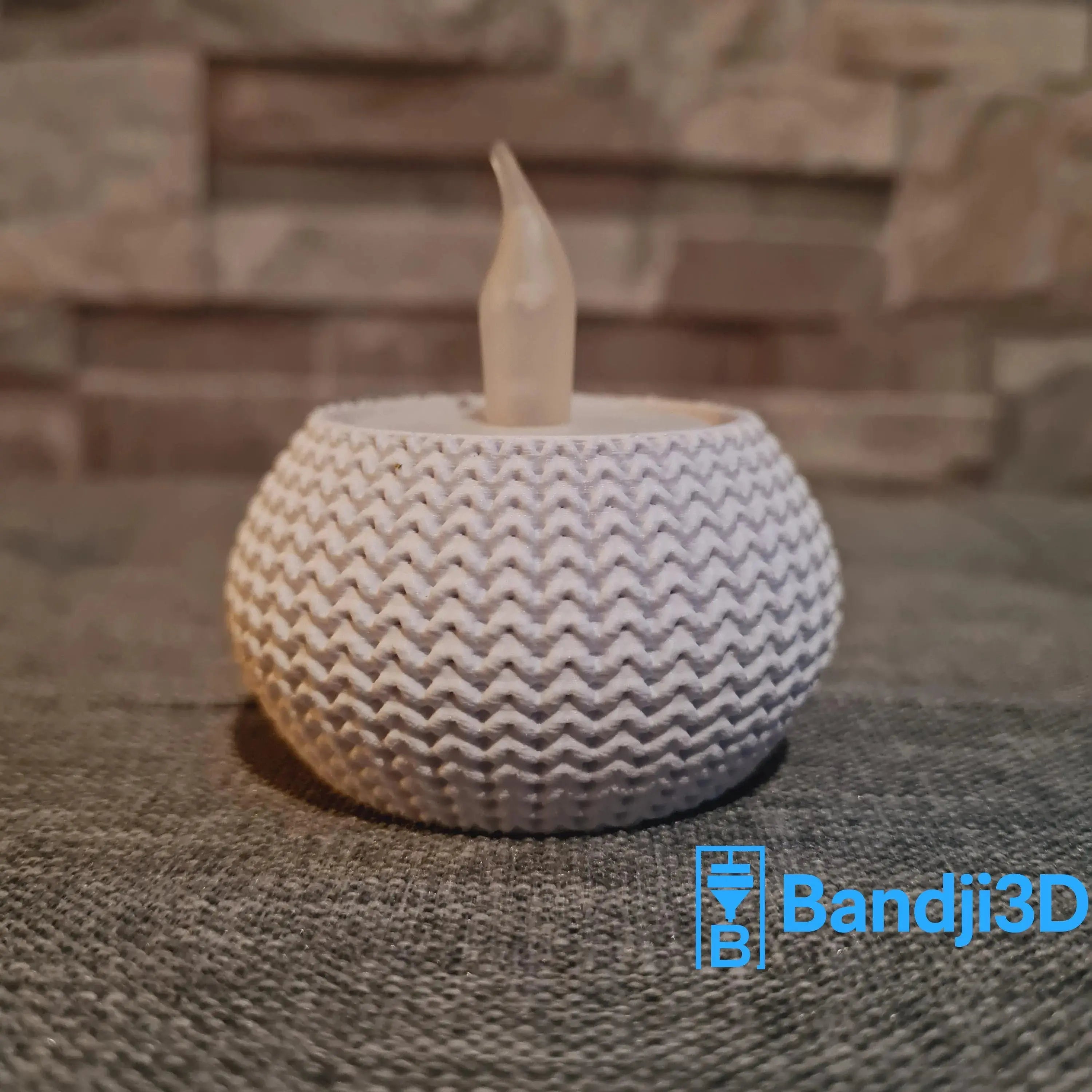Porte-bougie 3D effet tricot – Bougeoir Déco Cosy & Cadeau Original | Bandji3D Bandji3D