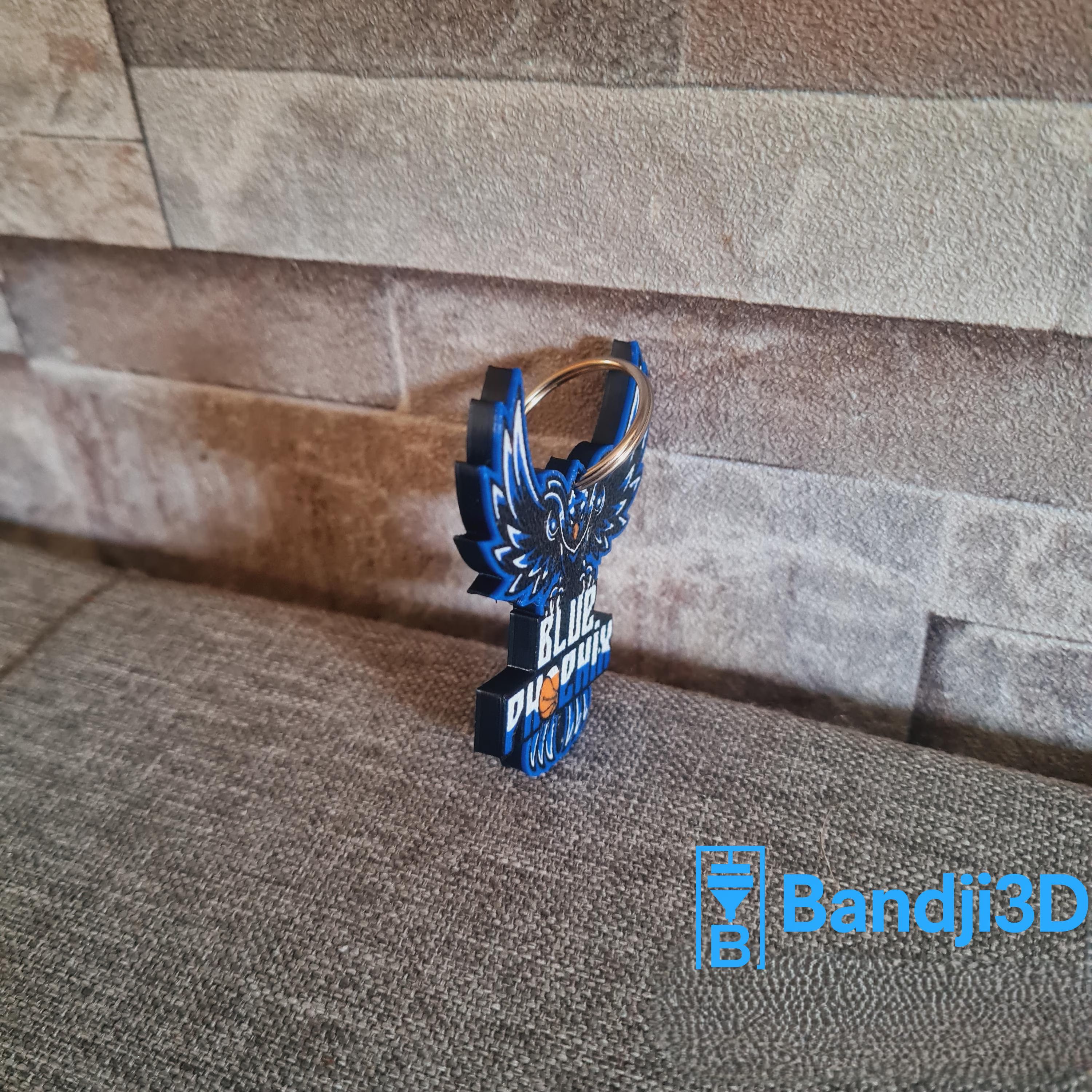 Porte-clés Blue Phoenix 3D – Cadeau Supporter Personnalisé | Bandji3D Bandji3D