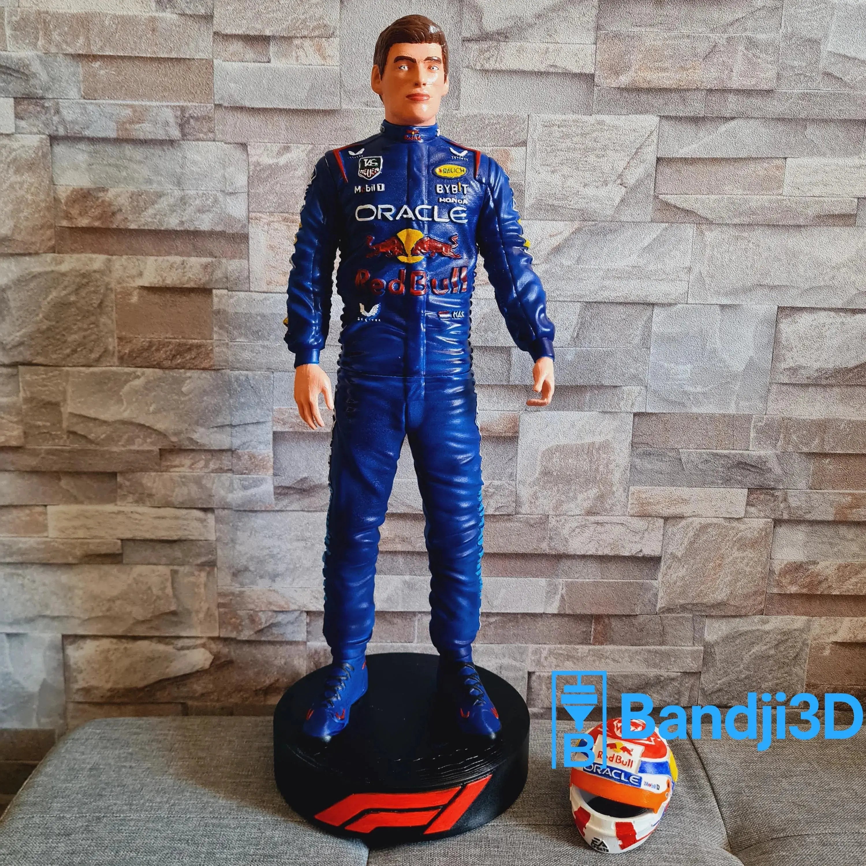 Statue F1 Max Verstappen 3D – Figurine Pilote Peinte à la Main | Bandji3D Bandji3D