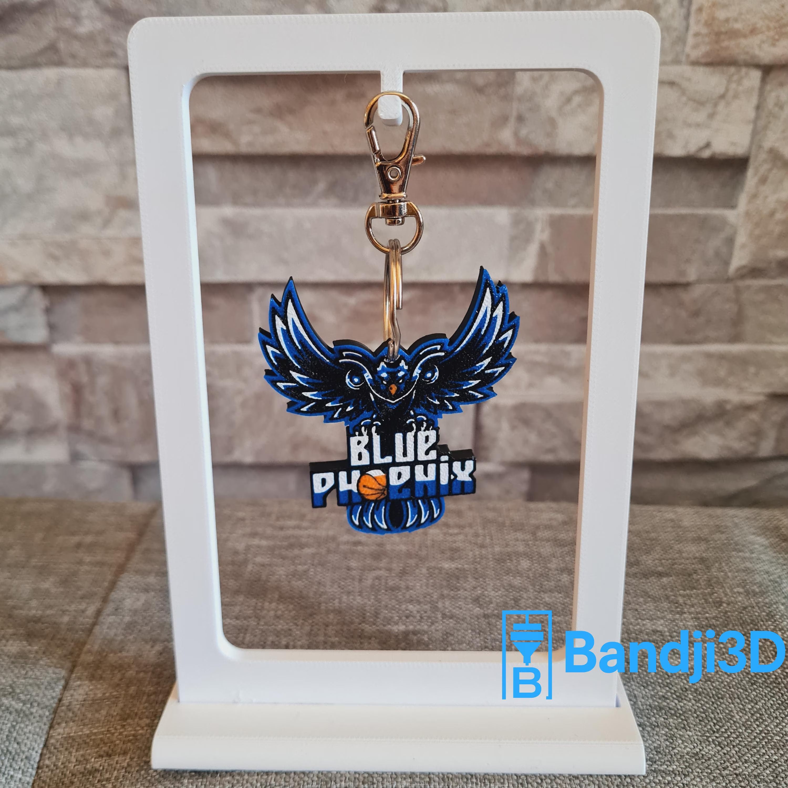 Porte-clés Blue Phoenix 3D – Cadeau Supporter Personnalisé | Bandji3D Bandji3D
