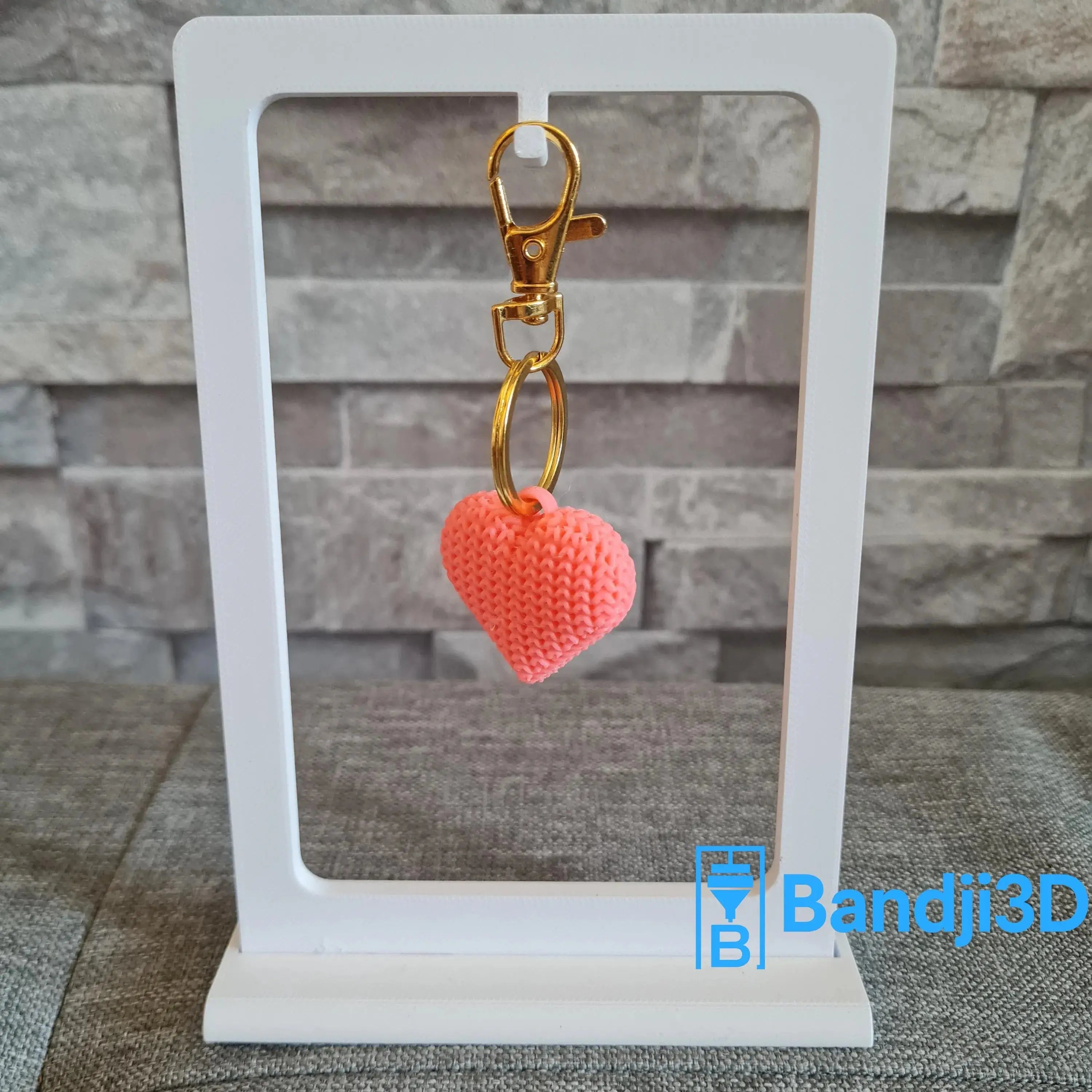 Porte-clés Cœur Tricot 3D – Cadeau Mignon Amour & Amitié | Bandji3D Bandji3D