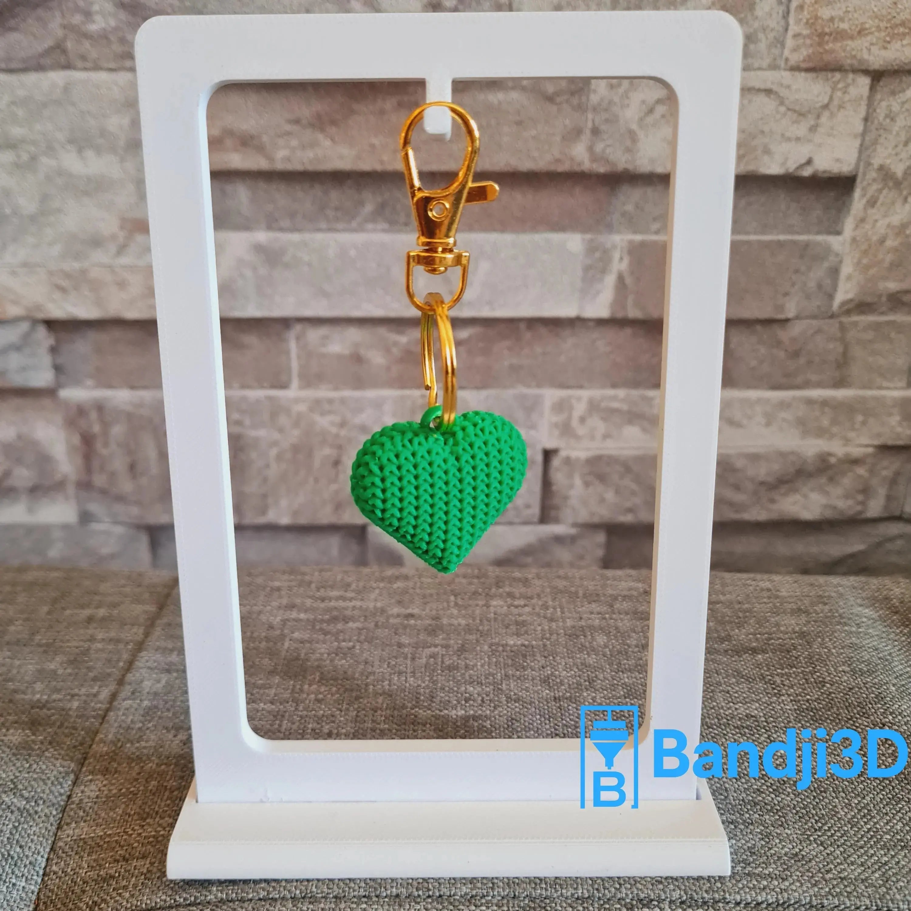 Porte-clés Cœur Tricot 3D – Cadeau Mignon Amour & Amitié | Bandji3D Bandji3D