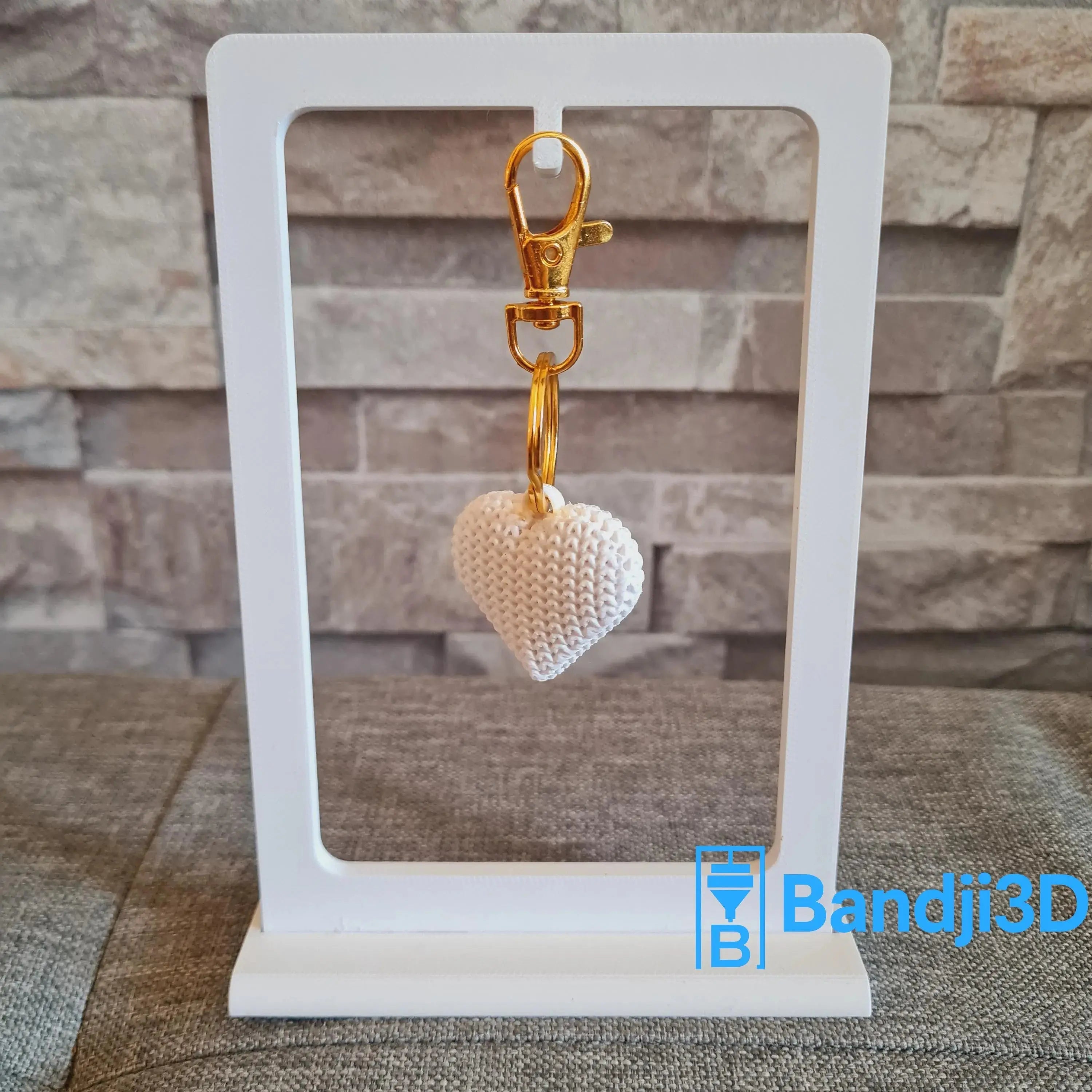 Porte-clés Cœur Tricot 3D – Cadeau Mignon Amour & Amitié | Bandji3D Bandji3D