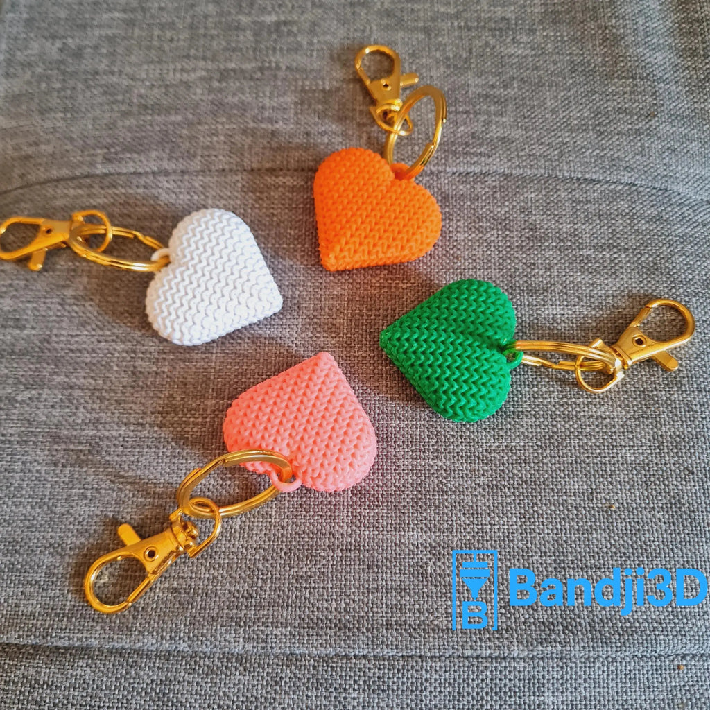 Porte-clés Cœur Tricot 3D – Cadeau Mignon Amour & Amitié | Bandji3D Bandji3D
