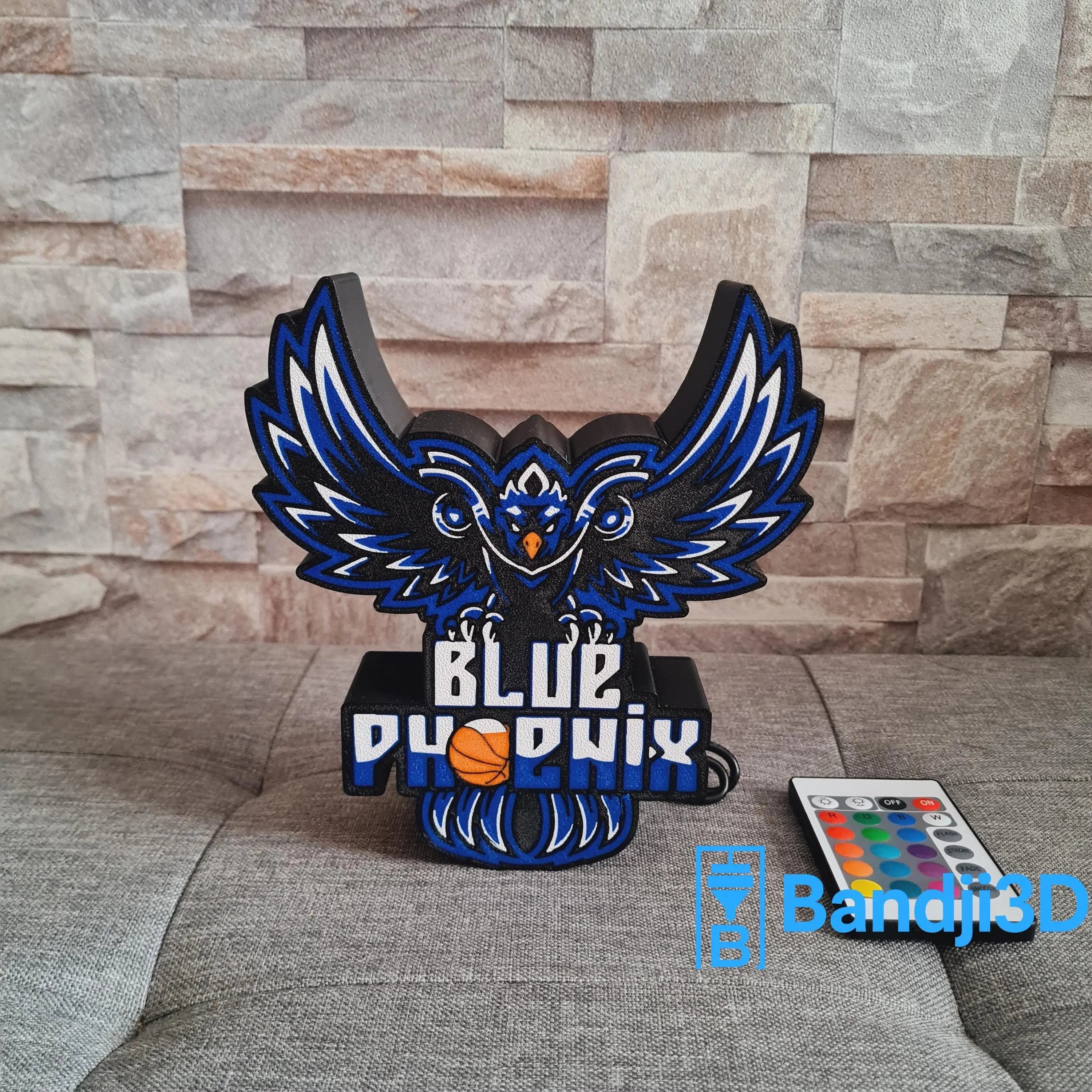 Enseigne LED Blue Phoenix – Logo Lumineux Personnalisable | Bandji3D Bandji3D