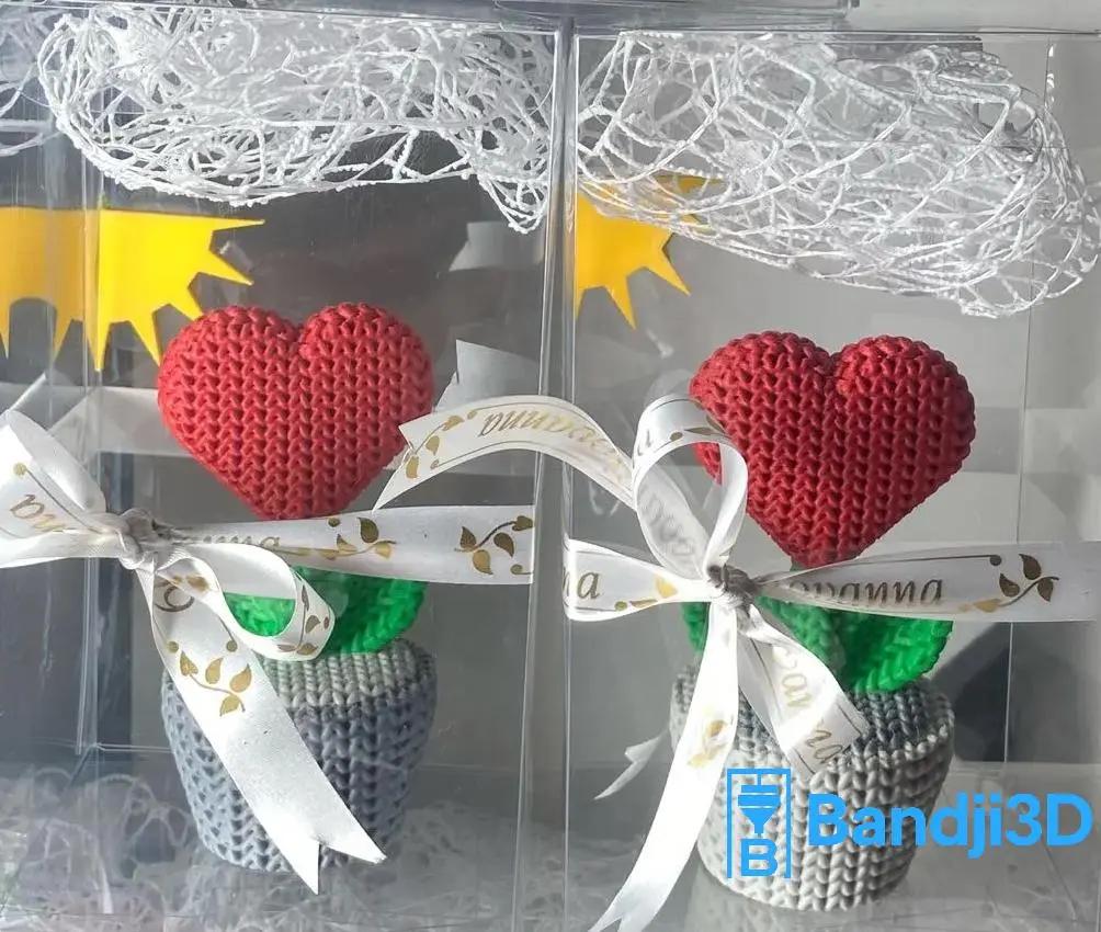 Plante Cœur 3D effet tricot – Objet Déco Mignon & Cadeau Original | Bandji3D Bandji3D