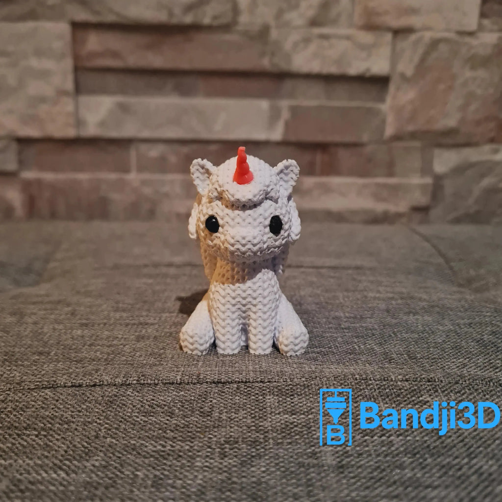 Figurine licorne tricot 3D personnalisable – Cadeau original | Bandji3D Bandji3D