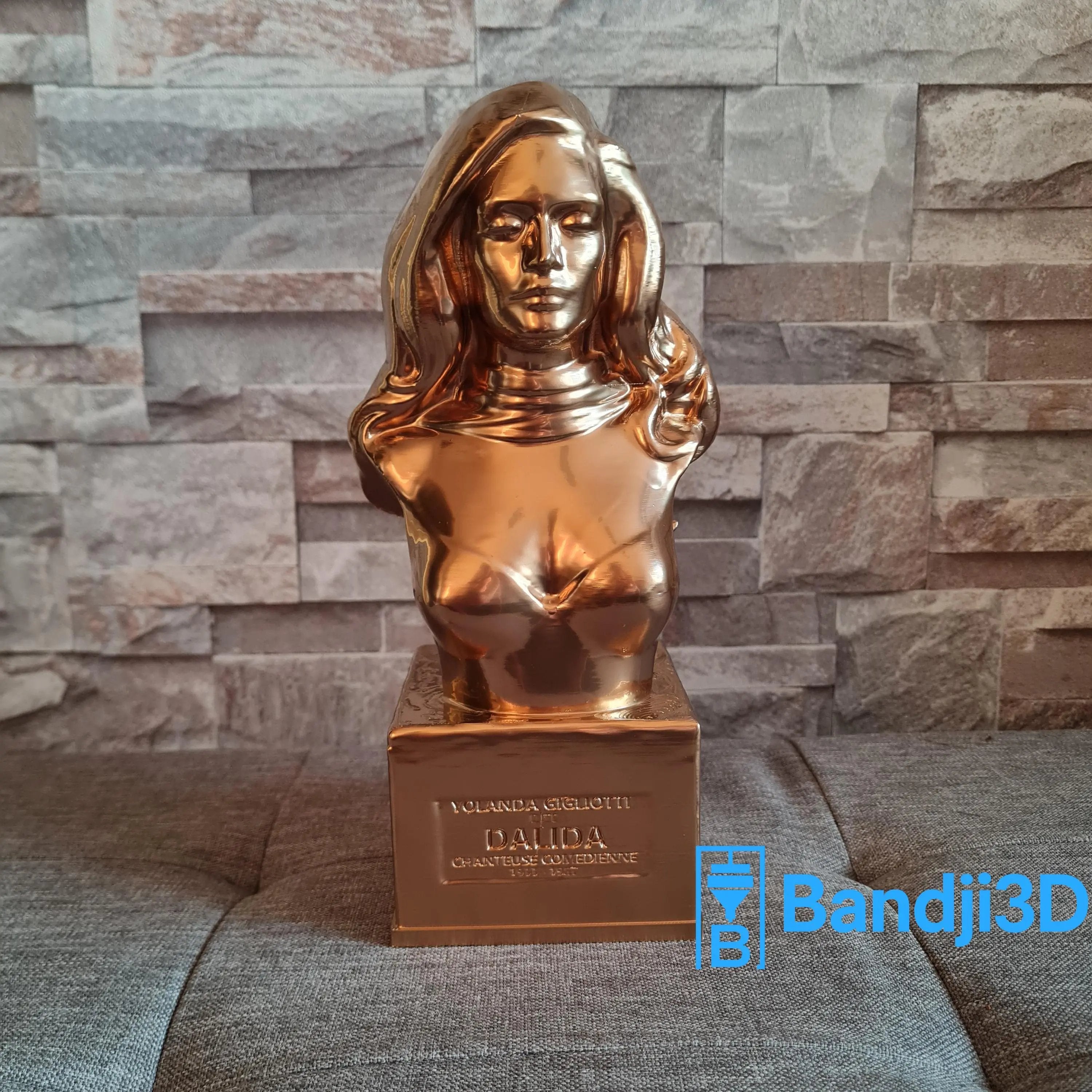 Buste Dalida 3D – Sculpture Personnalisable & Déco Musicale | Bandji3D Bandji3D