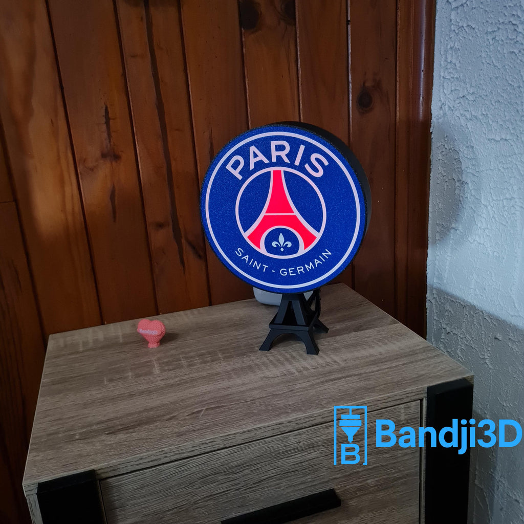 Logo Lumineux PSG LED – Enseigne Personnalisable avec Télécommande | Bandji3D Bandji3D
