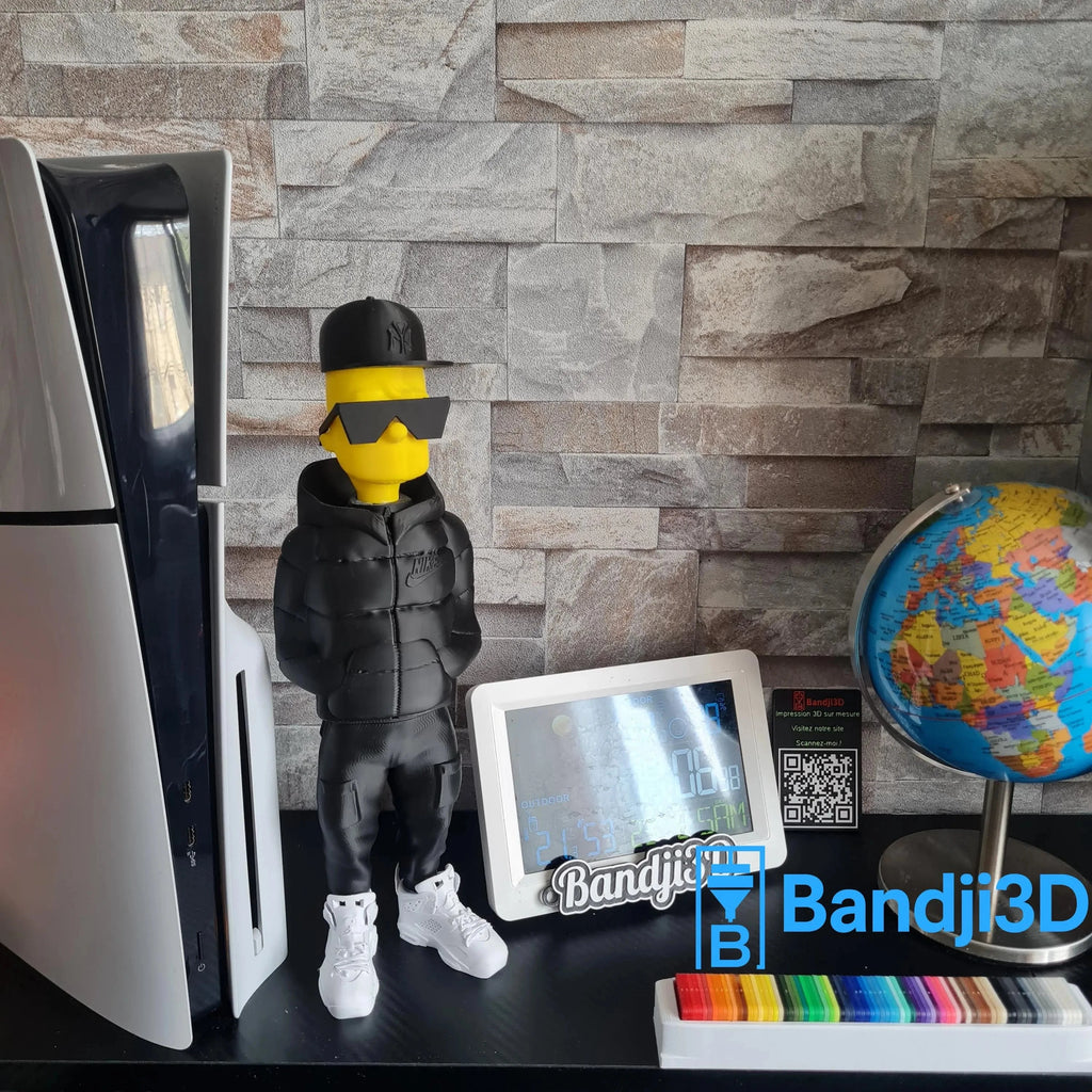 Figurine Bart Simpson 3D Streetwear – Édition Collector Pop Art | Bandji3D Bandji3D