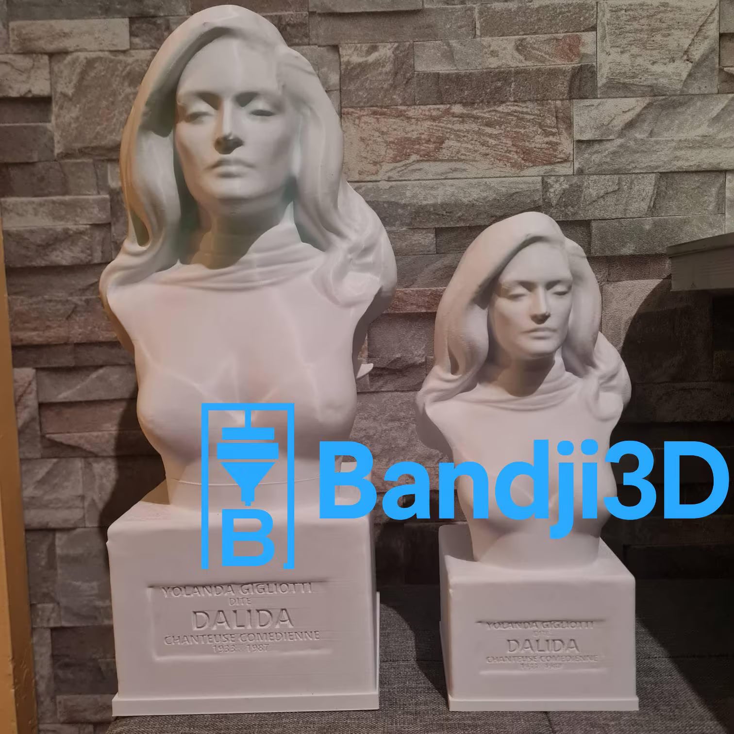 Buste Dalida 3D – Sculpture Personnalisable & Déco Musicale | Bandji3D Bandji3D