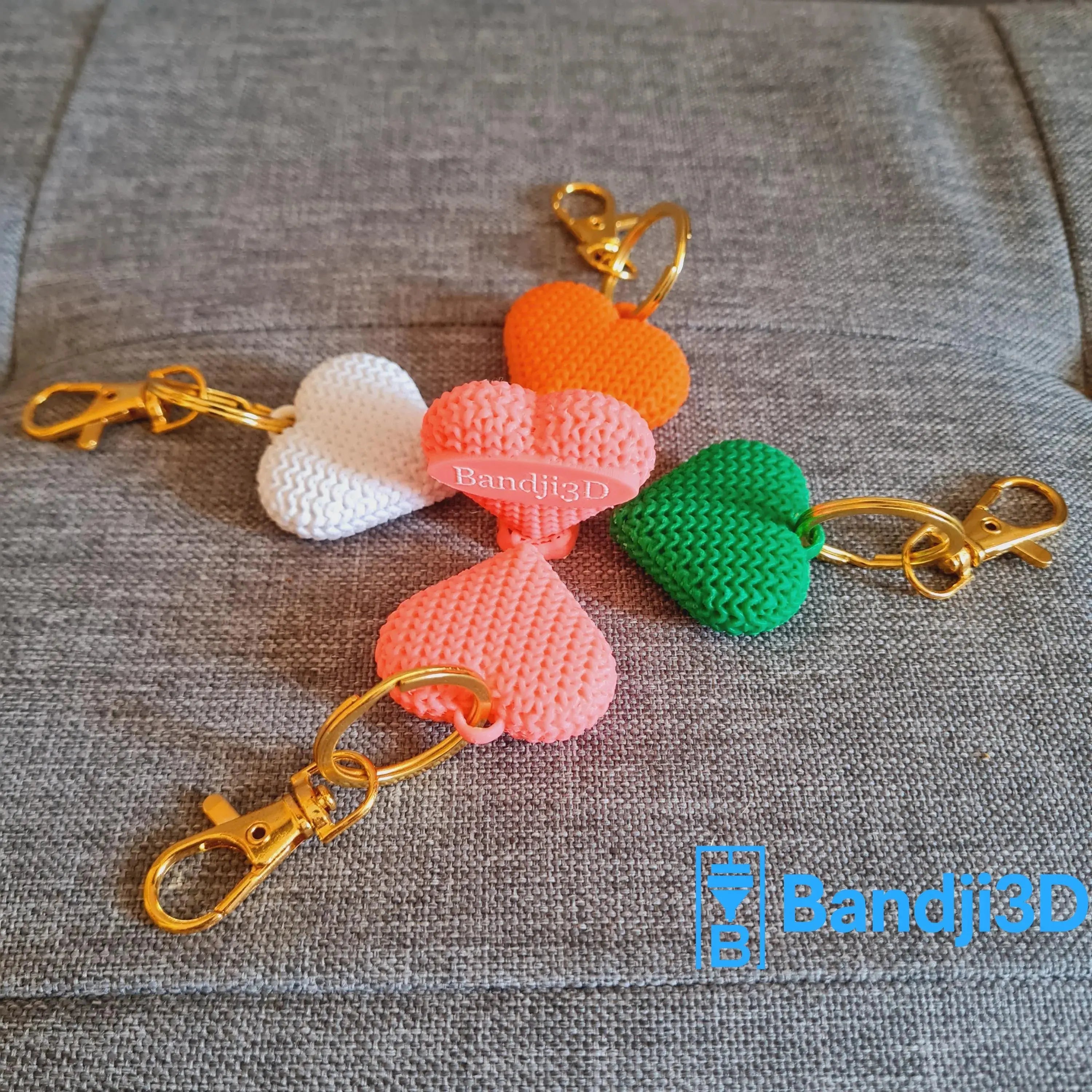 Porte-clés Cœur Tricot 3D – Cadeau Mignon Amour & Amitié | Bandji3D Bandji3D