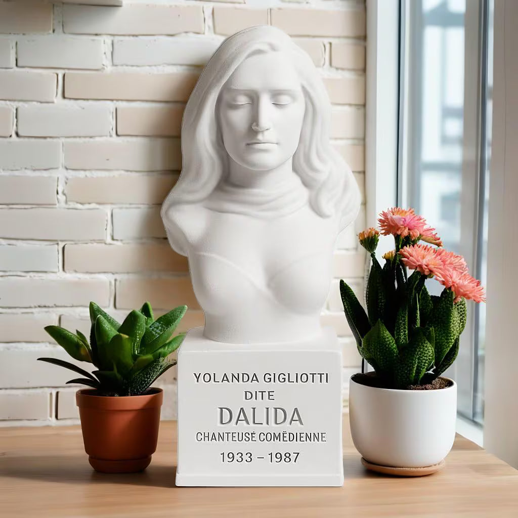 Buste Dalida 3D – Sculpture Personnalisable & Déco Musicale | Bandji3D Bandji3D