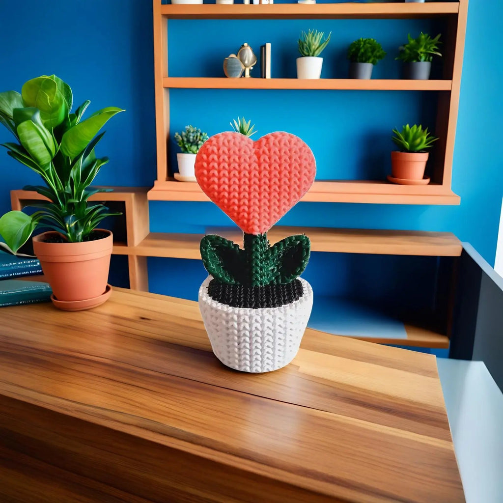 Plante Cœur 3D effet tricot – Objet Déco Mignon & Cadeau Original | Bandji3D Bandji3D