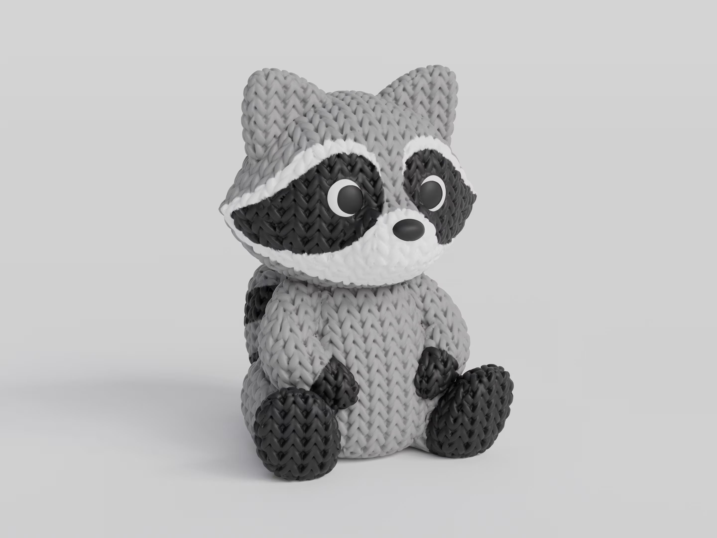 Figurine raton laveur tricot 3D • Décoration artisanale • Cadeau original | Bandji3D Bandji3D