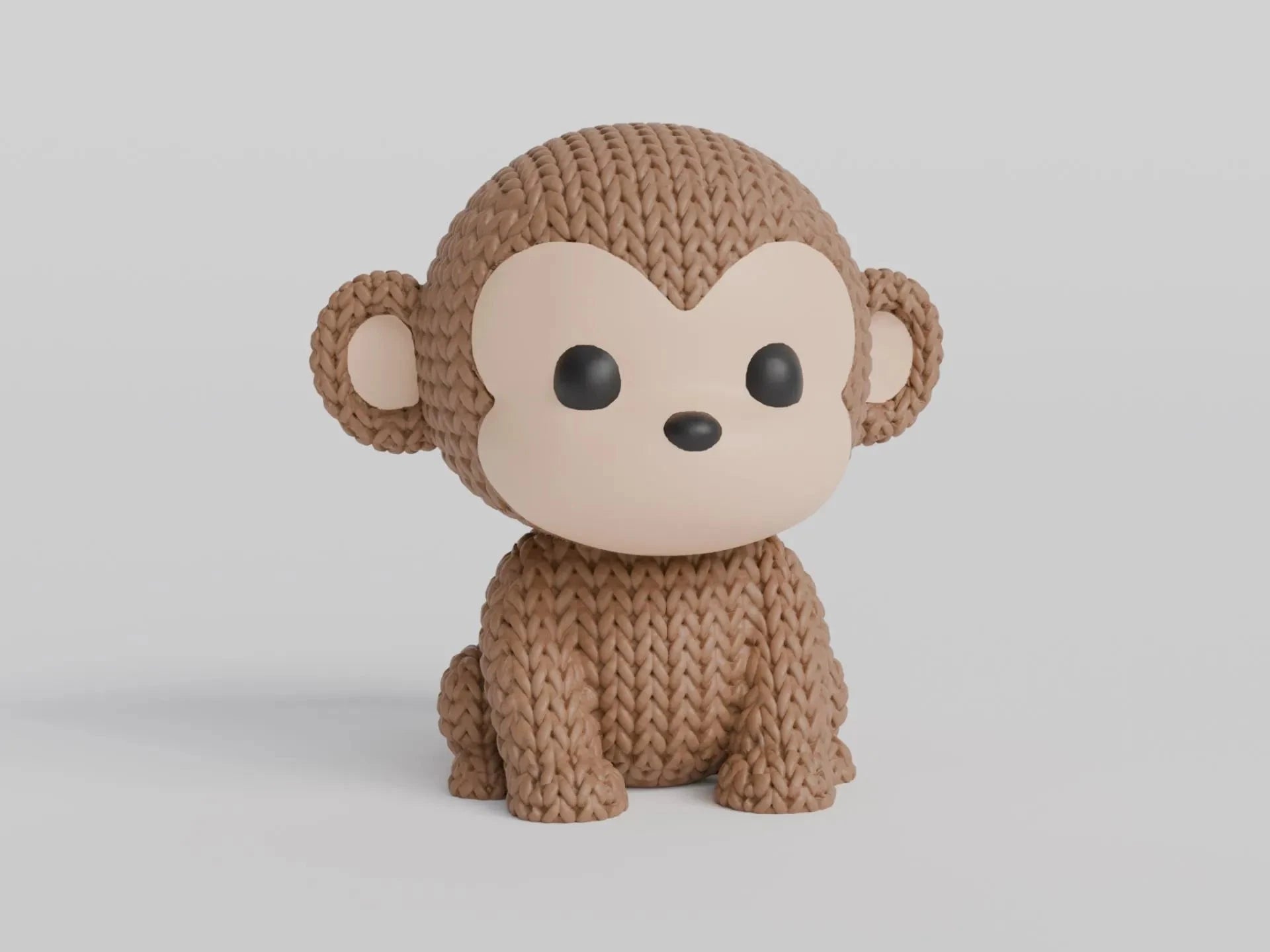 Figurine singe tricot 3D • Sculpture artisanale • Déco jungle | Bandji3D Bandji3D
