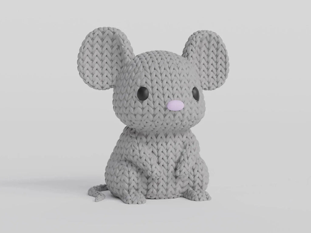 Figurine souris tricot 3D • Sculpture artisanale mignonne • Déco originale | Bandji3D Bandji3D