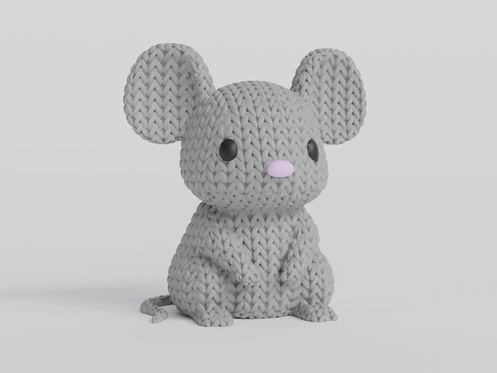 Figurine souris tricot 3D • Sculpture artisanale mignonne • Déco originale | Bandji3D Bandji3D