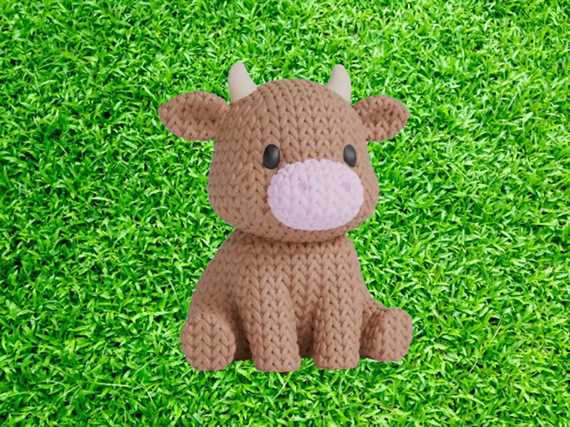 Figurine vache tricot 3D • Sculpture artisanale déco • Cadeau original | Bandji3D Bandji3D