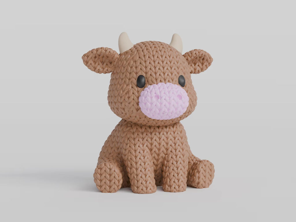 Figurine vache tricot 3D • Sculpture artisanale déco • Cadeau original | Bandji3D Bandji3D