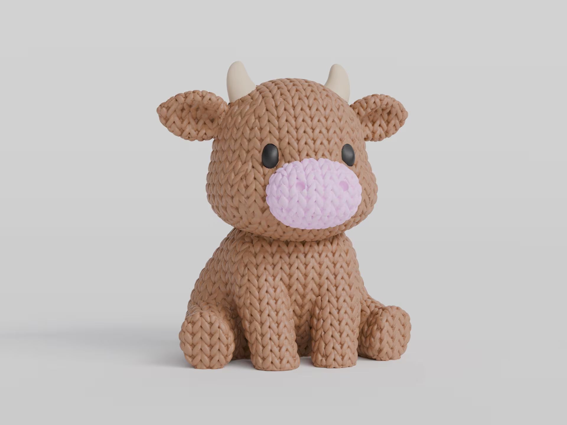 Figurine vache tricot 3D • Sculpture artisanale déco • Cadeau original | Bandji3D Bandji3D