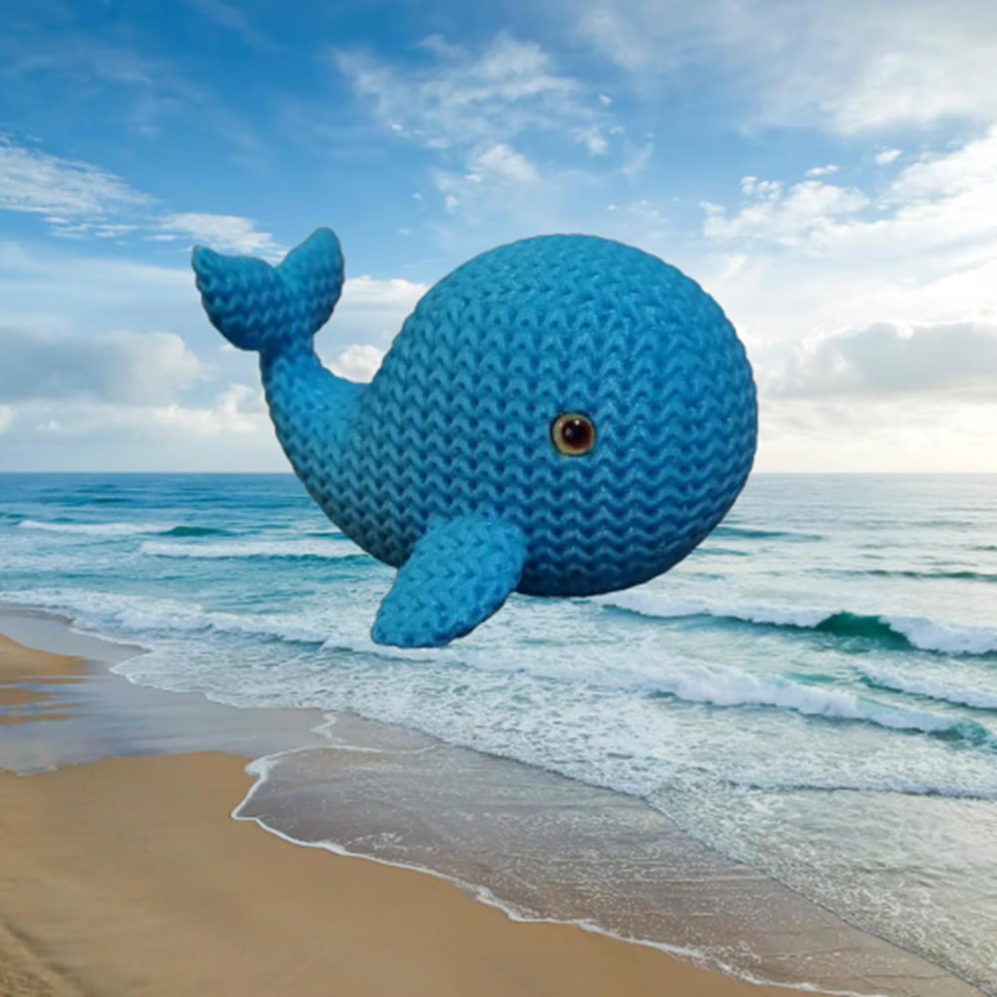 Figurine baleine tricot 3D • Sculpture marine artisanale • Cadeau original | Bandji3D Bandji3D