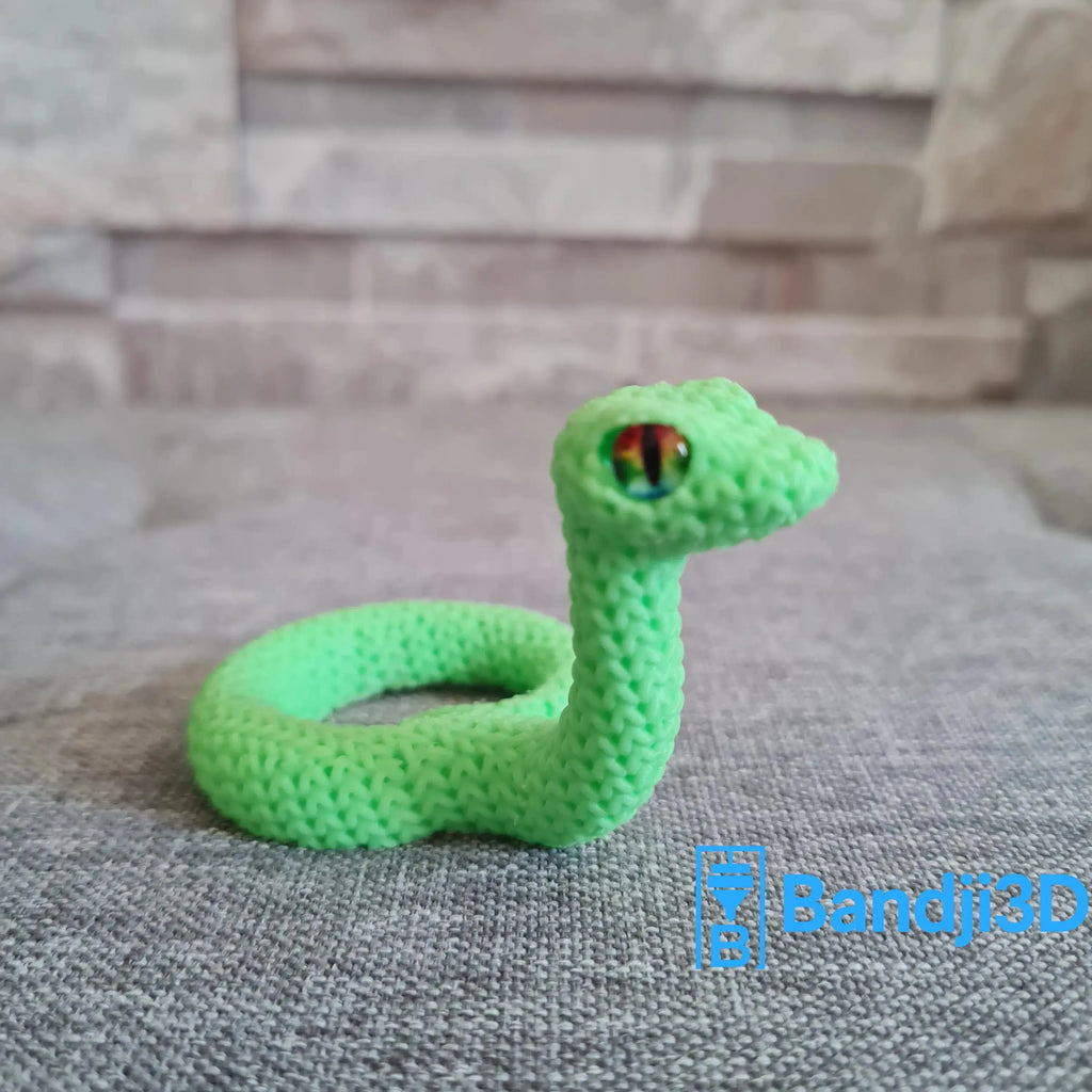 Figurine serpent tricot 3D • Sculpture artisanale • Déco exotique | Bandji3D Bandji3D