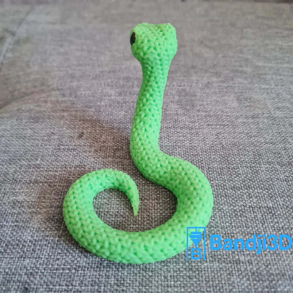 Figurine serpent tricot 3D • Sculpture artisanale • Déco exotique | Bandji3D Bandji3D