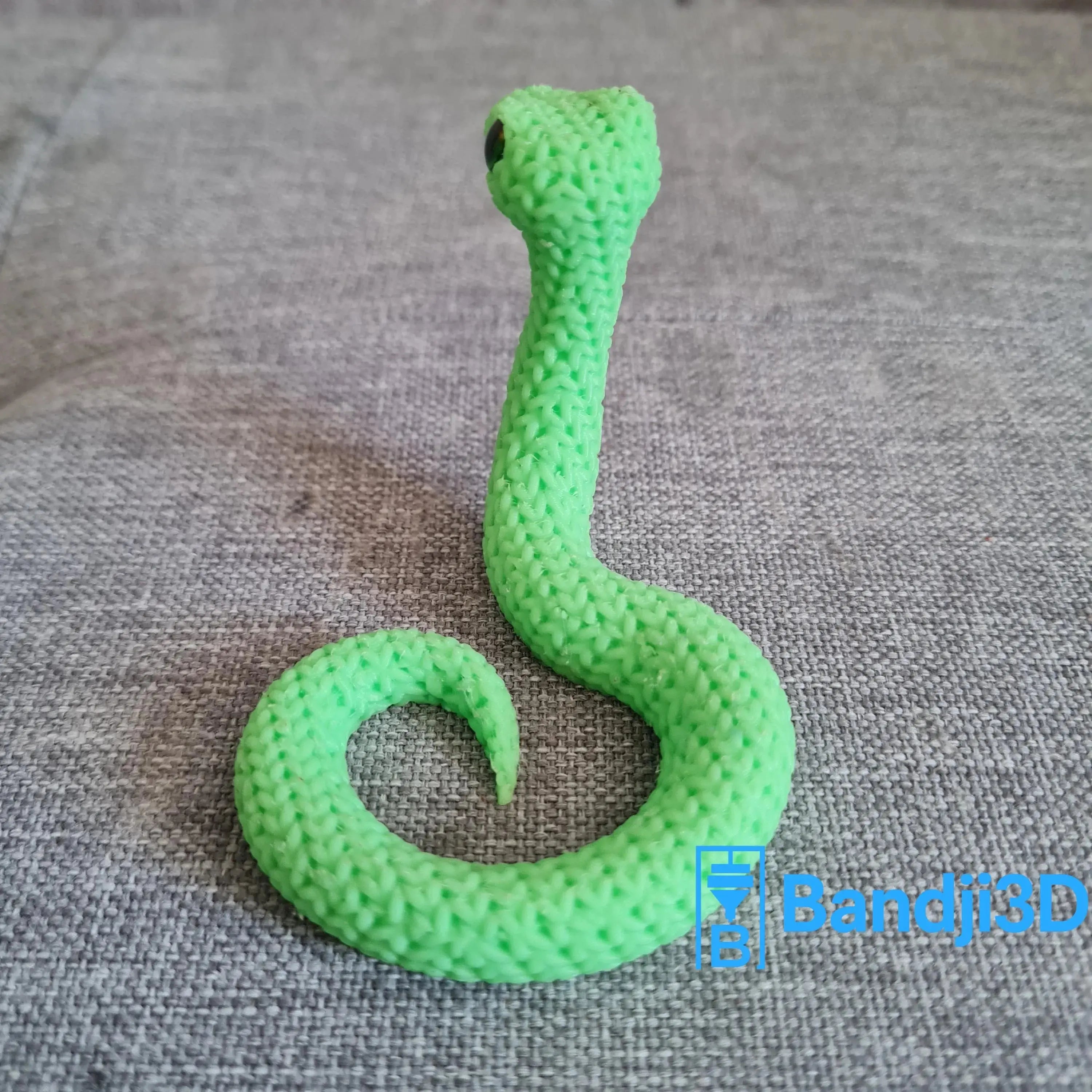 Figurine serpent tricot 3D • Sculpture artisanale • Déco exotique | Bandji3D Bandji3D