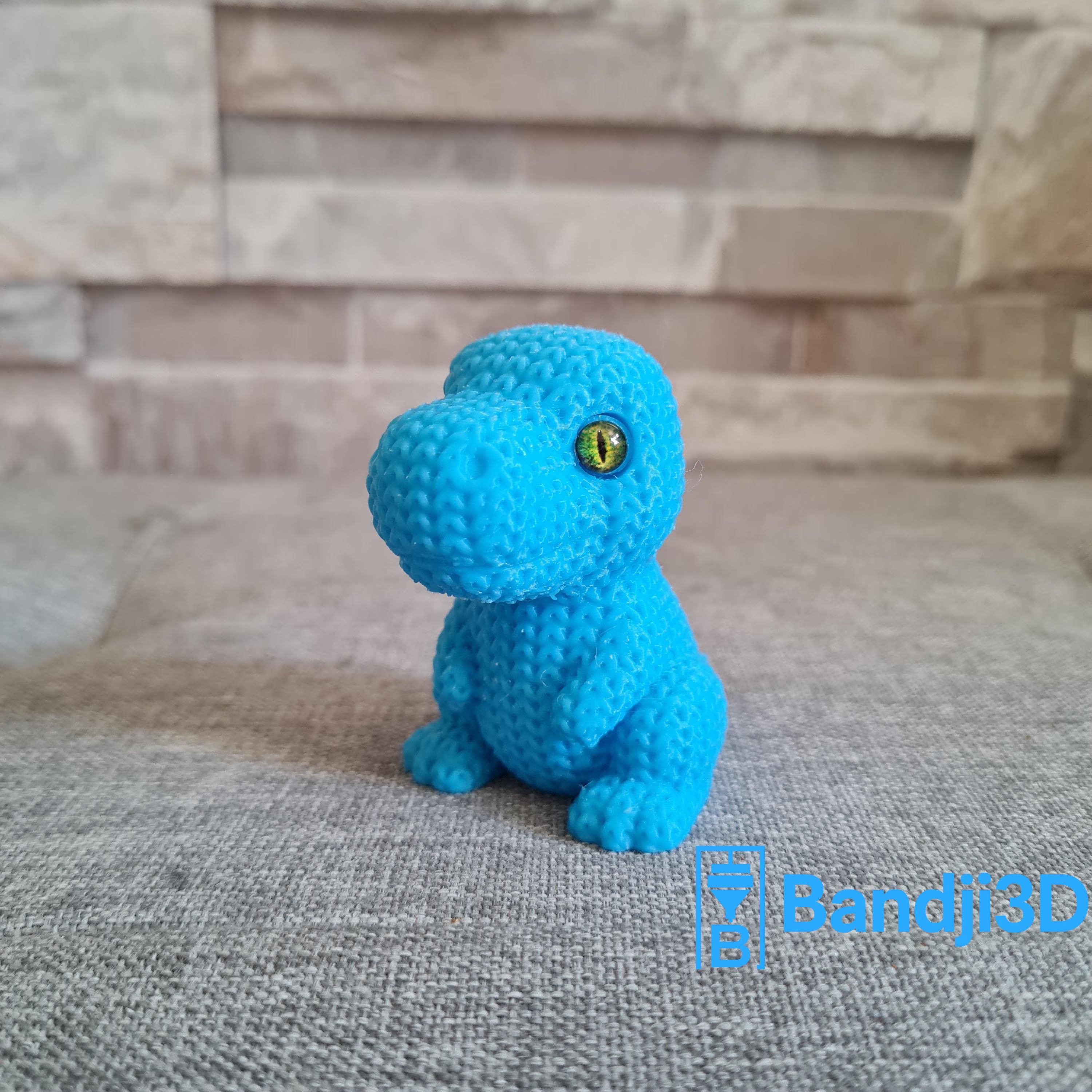 Figurine dinosaure T-Rex tricot 3D • Sculpture artisanale mignonne • Déco originale | Bandji3D Bandji3D