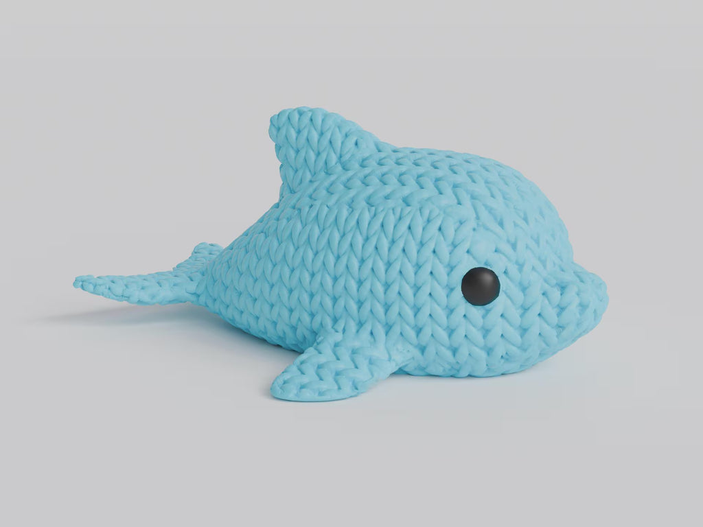 Figurine dauphin tricot 3D • Sculpture artisanale marine • Déco mignonne | Bandji3D Bandji3D