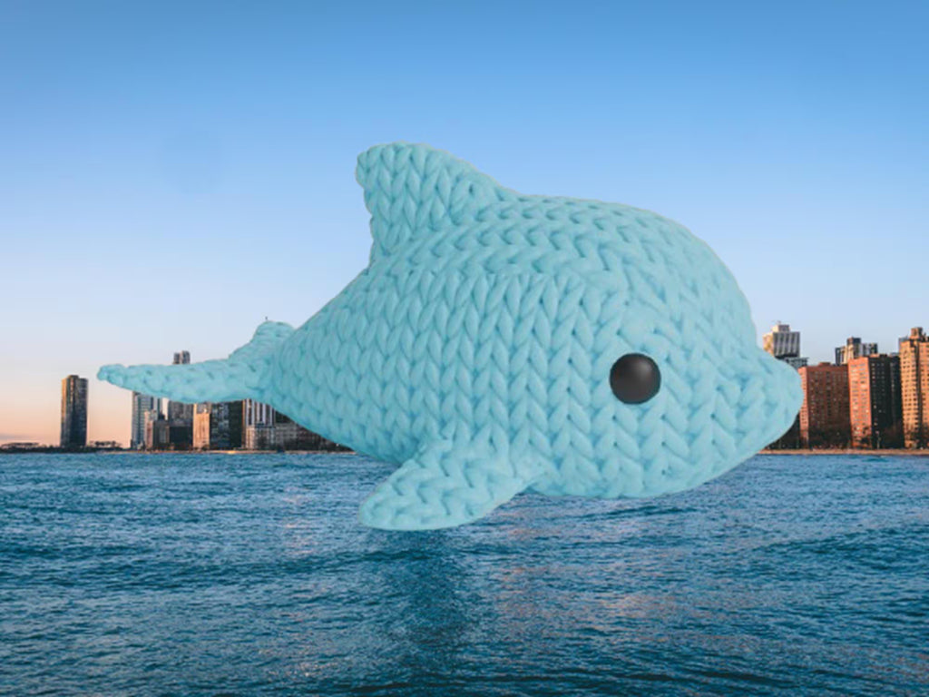 Figurine dauphin tricot 3D • Sculpture artisanale marine • Déco mignonne | Bandji3D Bandji3D