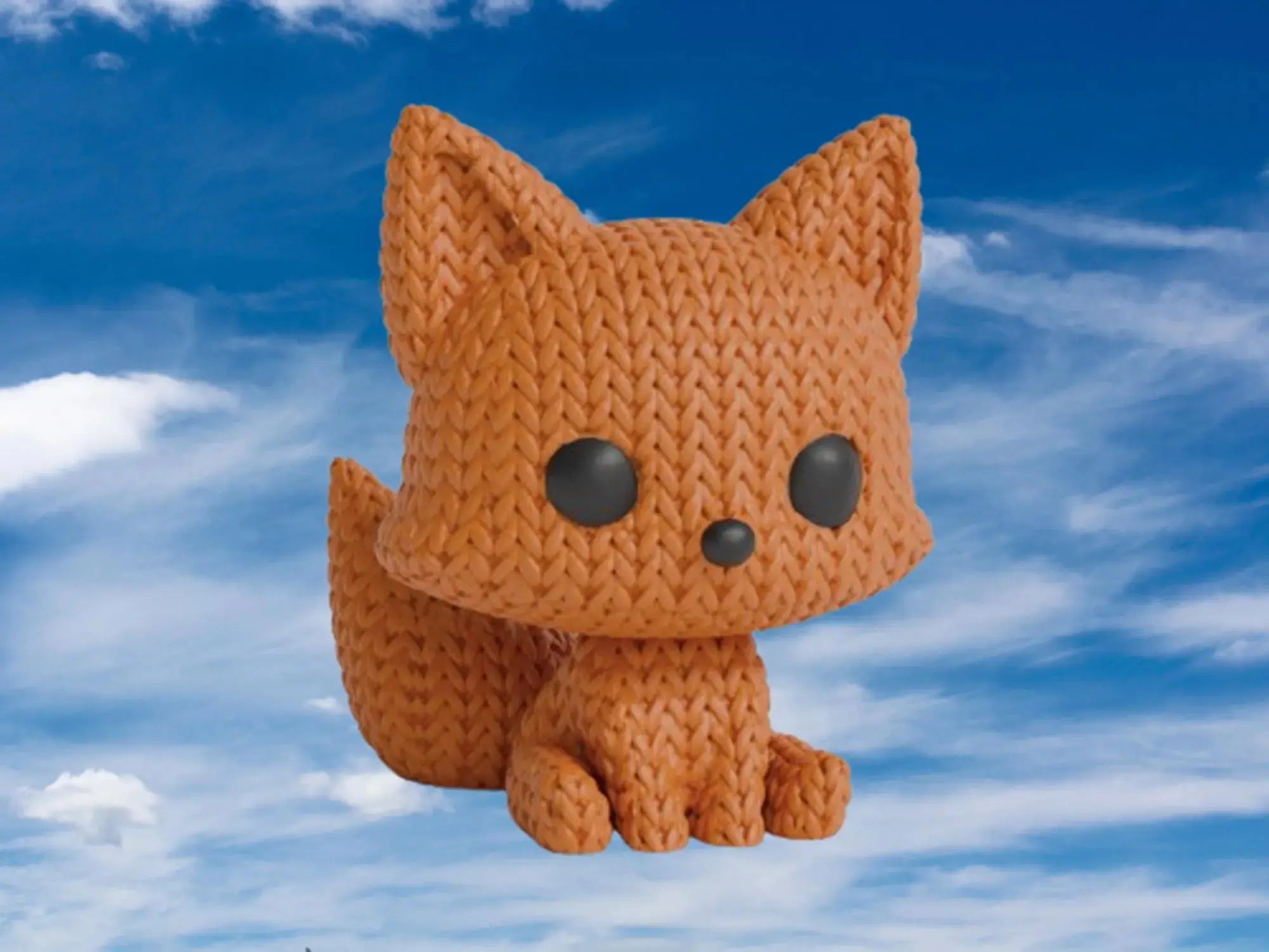 Figurine renard tricot 3D • Sculpture artisanale • Déco forestière | Bandji3D Bandji3D