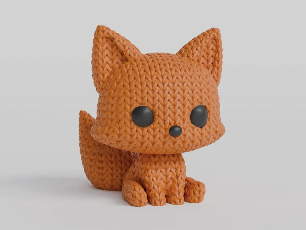 Figurine renard tricot 3D • Sculpture artisanale • Déco forestière | Bandji3D Bandji3D