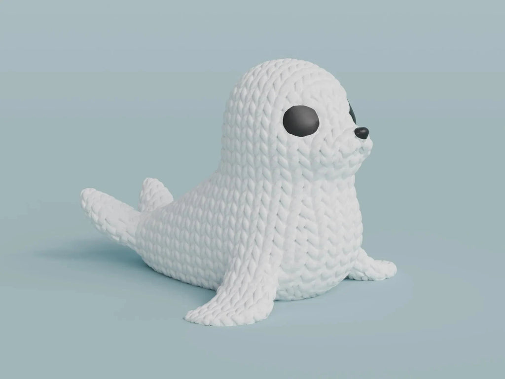 Figurine phoque tricot 3D • Sculpture artisanale • Déco marine | Bandji3D Bandji3D