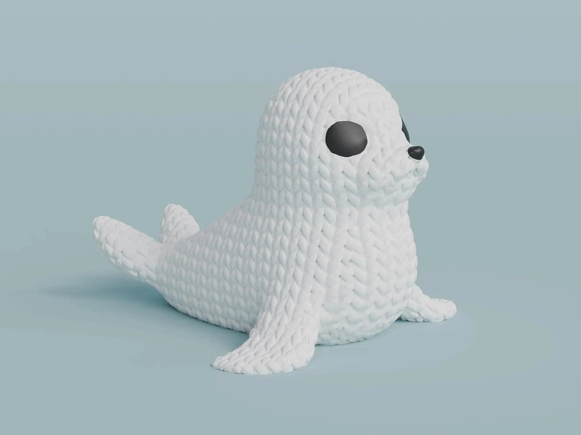Figurine phoque tricot 3D • Sculpture artisanale • Déco marine | Bandji3D Bandji3D