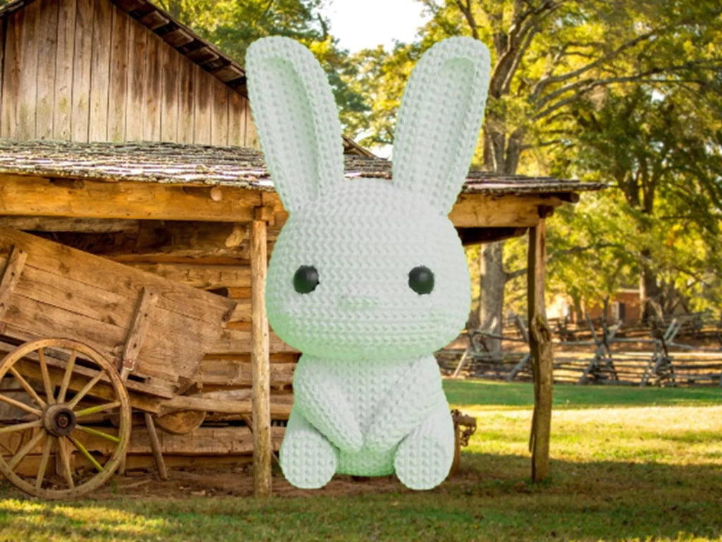 Figurine lapin tricot 3D • Sculpture artisanale • Déco mignonne | Bandji3D Bandji3D