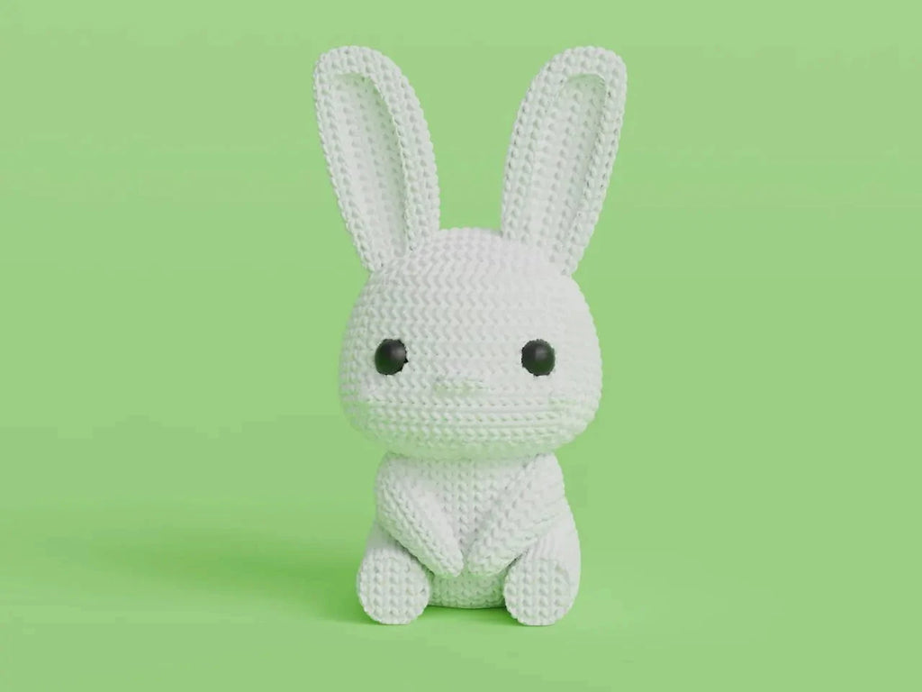 Figurine lapin tricot 3D • Sculpture artisanale • Déco mignonne | Bandji3D Bandji3D
