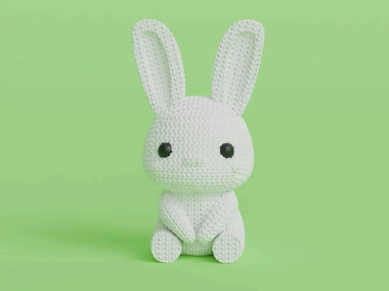 Figurine lapin tricot 3D • Sculpture artisanale • Déco mignonne | Bandji3D Bandji3D